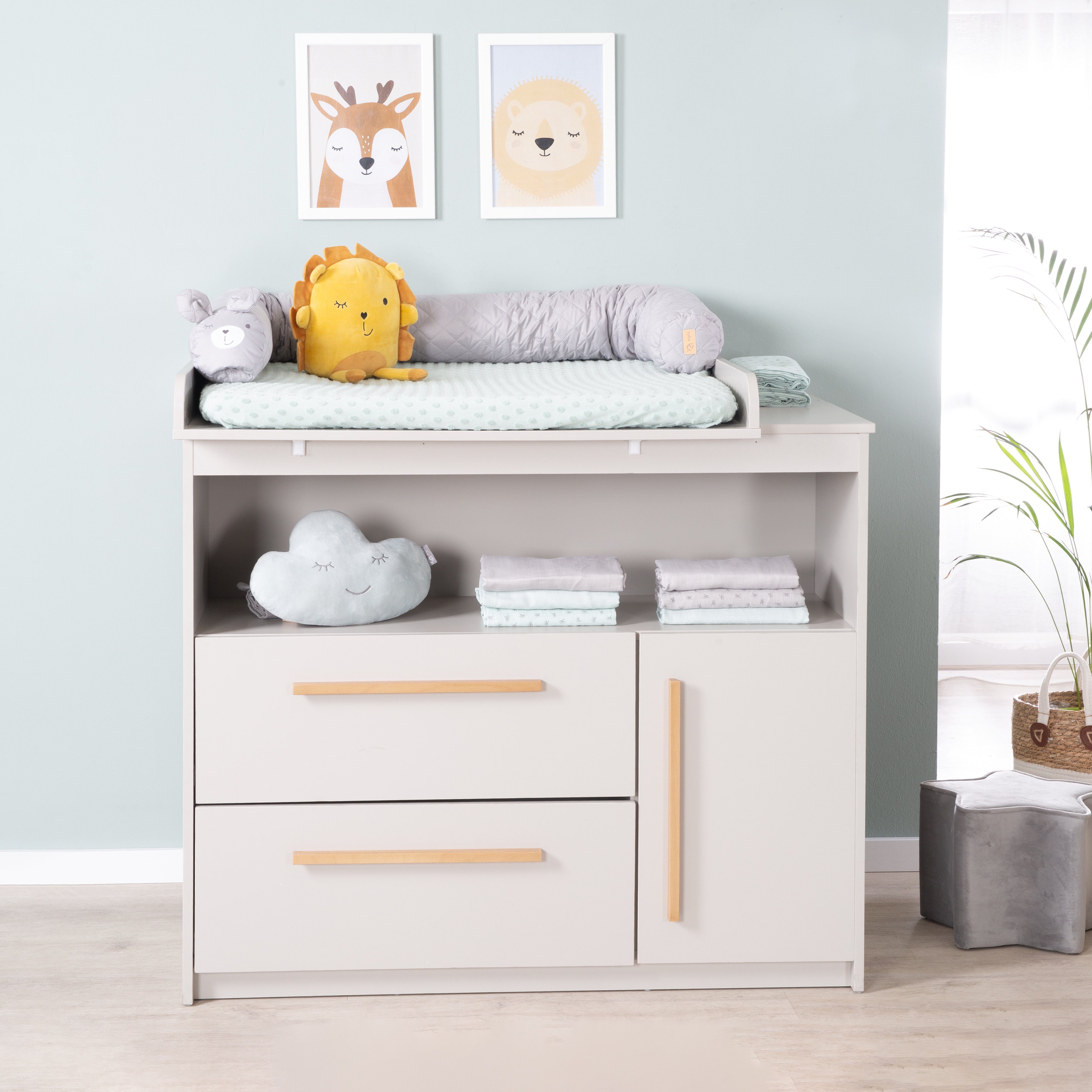 roba® Babymöbel-Set Lea - modernes schlichtes Babyzimmer Set aus Holz, (2-t günstig online kaufen