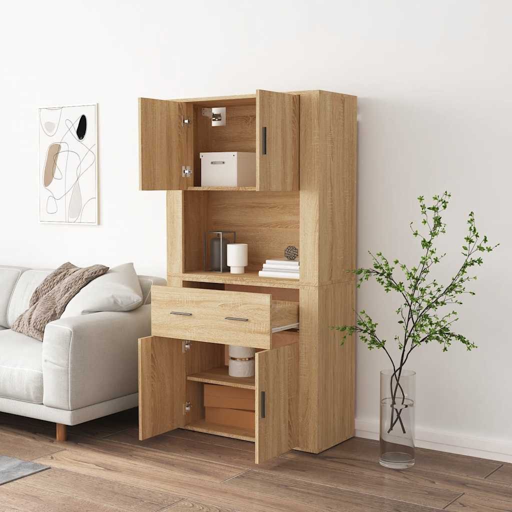 vidaXL Highboard Highboard Sonoma-Eiche Holzwerkstoff (1 St)