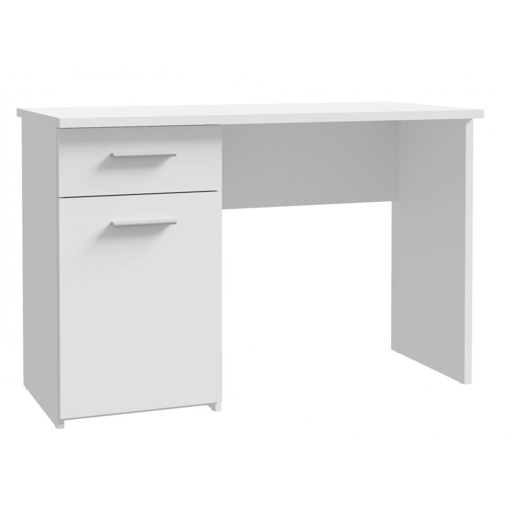 Forte Möbel Schreibtisch Schreibtisch METAMEA Weiß Arbeitstisch ca. 110 x 72 x 52 cm 1 Türe / 1 Schublade