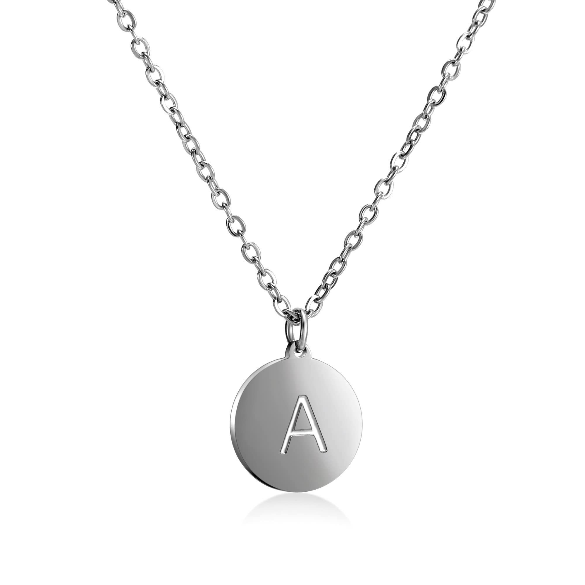 Kim Johanson Kette mit Anhänger Buchstaben A-Z in Silber (1-tlg), Edelstahl, mit deinem Lieblingsbuchstaben, silberfarben