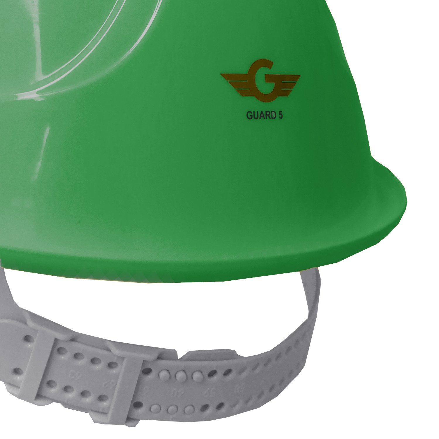 mit Arbeitshelm grün 5 GUARD - 6-Punkt-Gurtband (Art.22-80BR) - BAU-Helm Schutzhelm