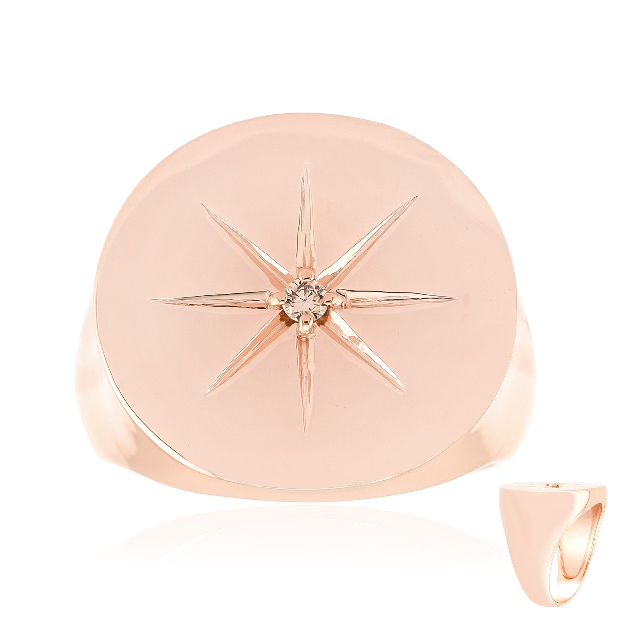 Cavill Diamantring Cavill Rosévergoldeter Silberring mit 0,03 ct Argyle Rose Diamant (1-tlg)