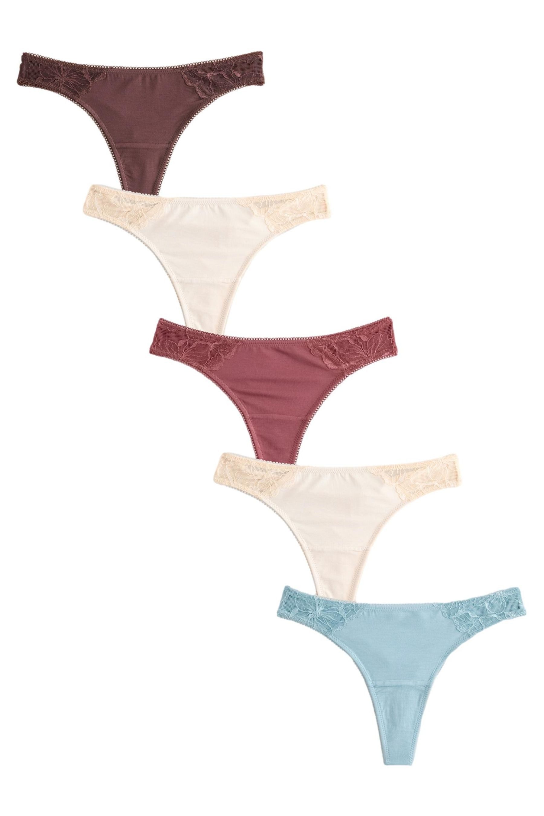 Next String Slips aus Modal und Spitze im 5er-Pack, Tanga (5-St)