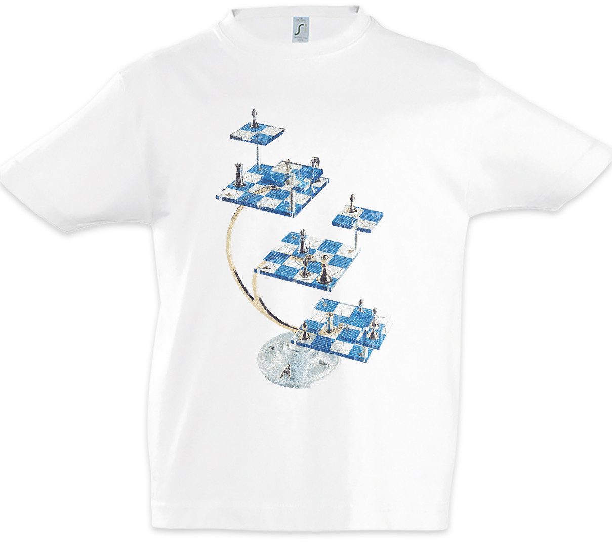 Print-Shirt Star Chess Kinder T-Shirt Schach Game Gamer Retro Trek Geek Nerd TNG