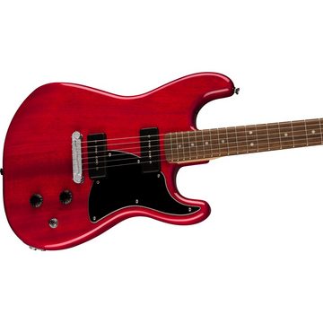 Squier E-Gitarre, Paranormal Stratosonic Crimson Red Transparent - E-Gitarre