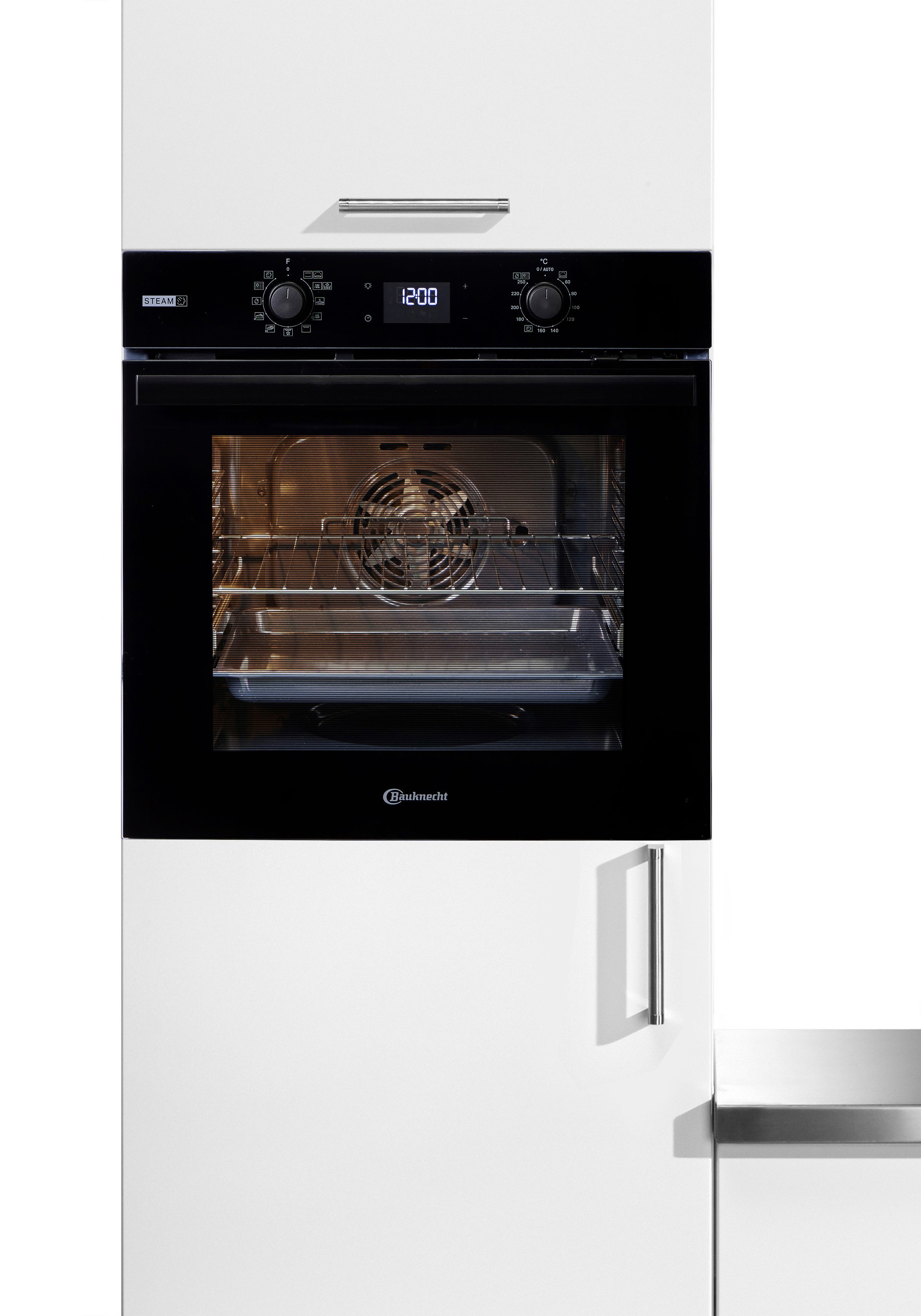 BAUKNECHT Backofen BBA2S85PU1AK, mit 1-fach-Teleskopauszug, Pyrolyse-Selbstreinigung, AirFry-Funktion – die gesündere Alternative zur Fritteuse