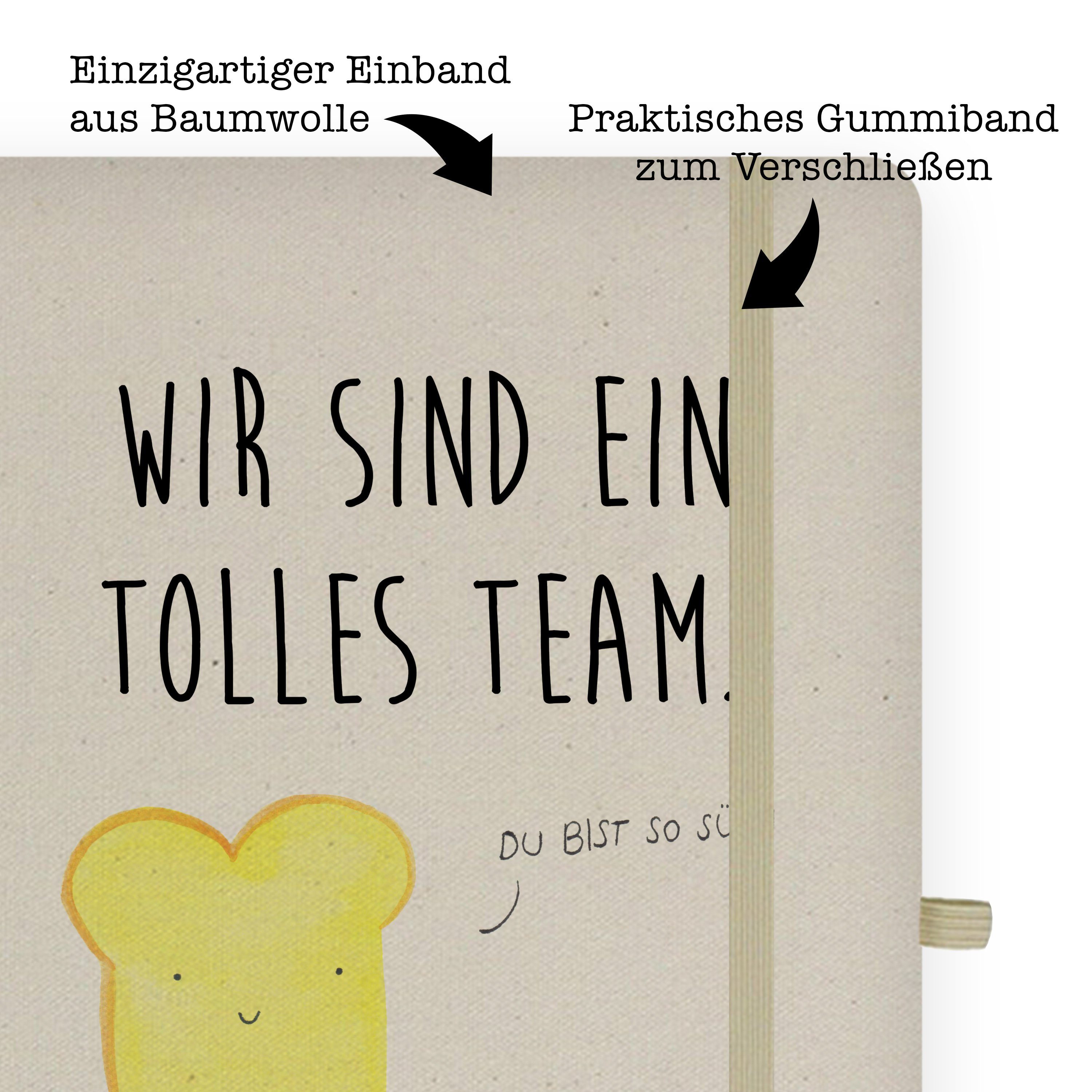 Mr. & Mrs. Panda Notizbuch Toast & Marmelade - Transparent - Geschenk, Notizheft, süße Postkarte