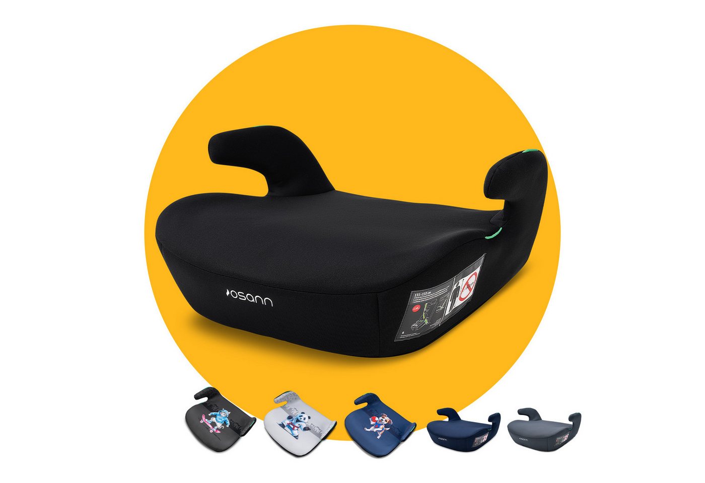 Osann Kindersitzerhöhung Boost, Sitzerhöhung Kinder Auto, ab: 8 Jahren, bis: 12 Jahre, ab: 135 cm, bis: 150 cm, Kindersitzerhöhung ohne Isofix, besonders leicht und weich gepolstert