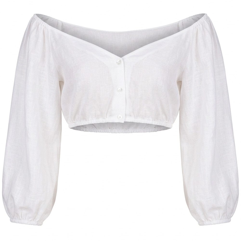 Spieth & Wensky Dirndlbluse Dirndlbluse Germ 3/4 Arm Chiffon offweiß