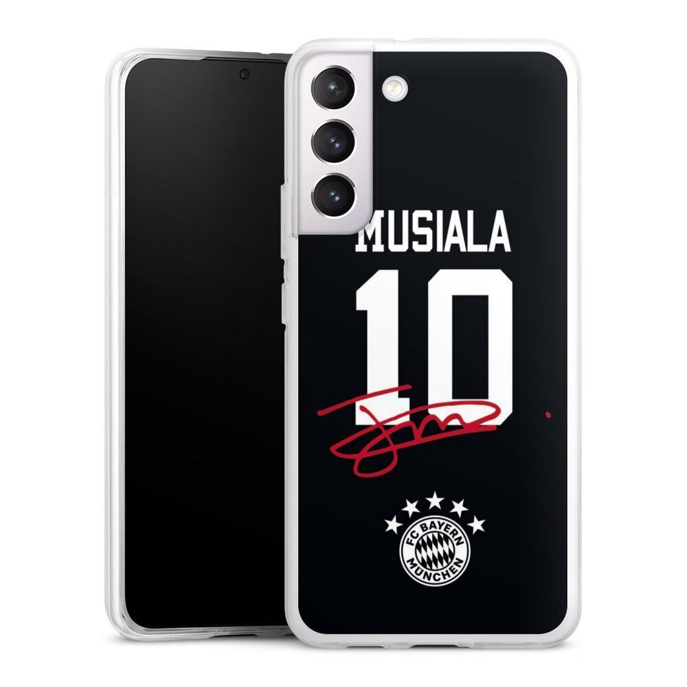 DeinDesign Handyhülle FC Bayern München Jamal Musiala FCB Musiala 10, Samsung Galaxy S22+ Silikon Hülle Bumper Case Handy Schutzhülle