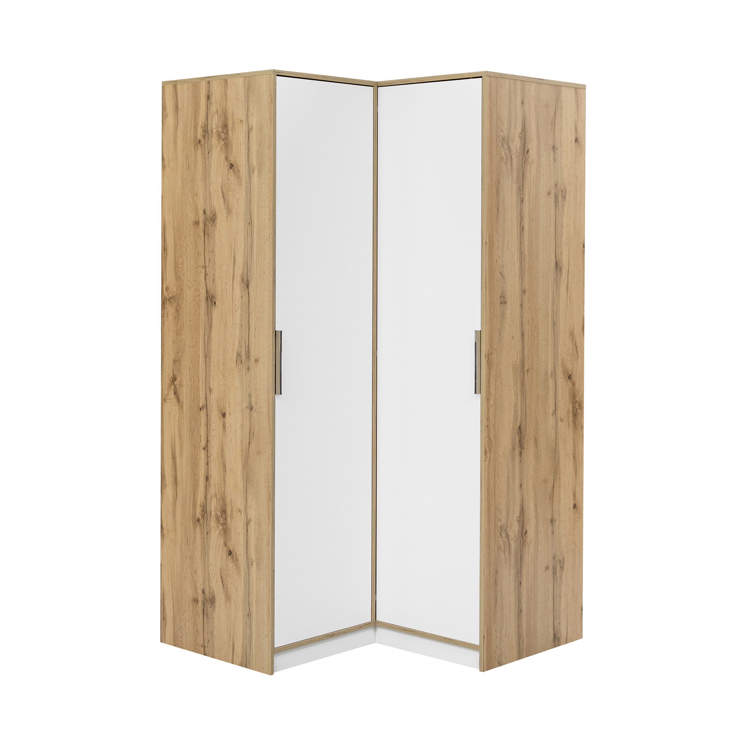 Beautysofa Eckschrank LIVO mit 2 Drehtüren, 2 Kleiderstangen und Regale, (Z günstig online kaufen