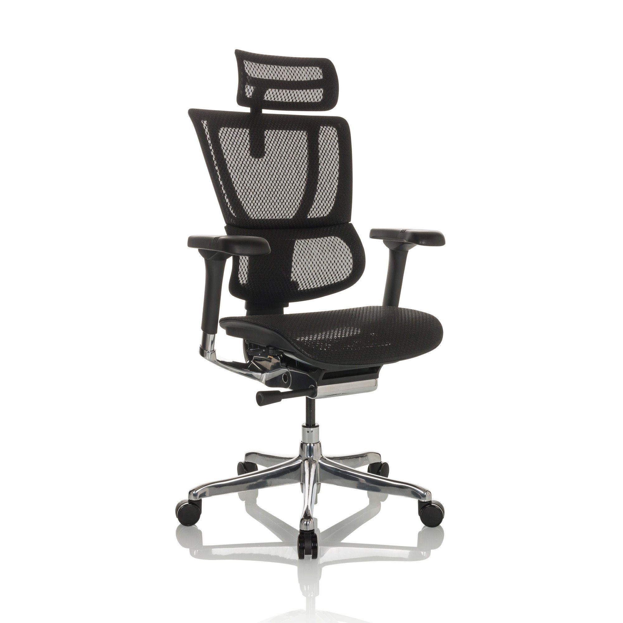 hjh OFFICE St), ERGOHUMAN Bürostuhl SLIM I Netzstoff Drehstuhl Chefsessel (1 ergonomisch Schwarz Luxus