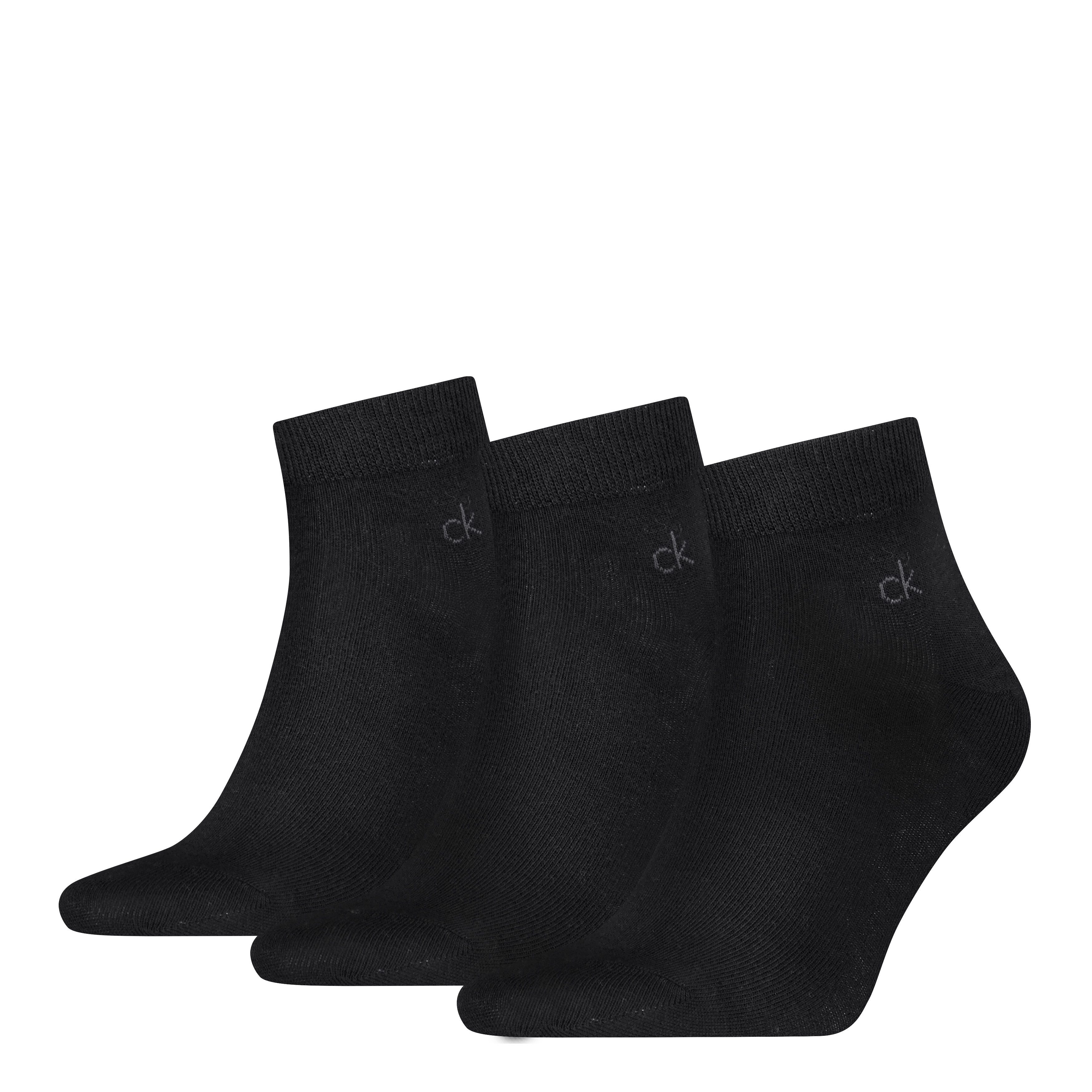 Calvin Klein Kurzsocken CK MEN QUARTER (3 Paar) Rippenbündchen, Cotton-Mix, elastisch