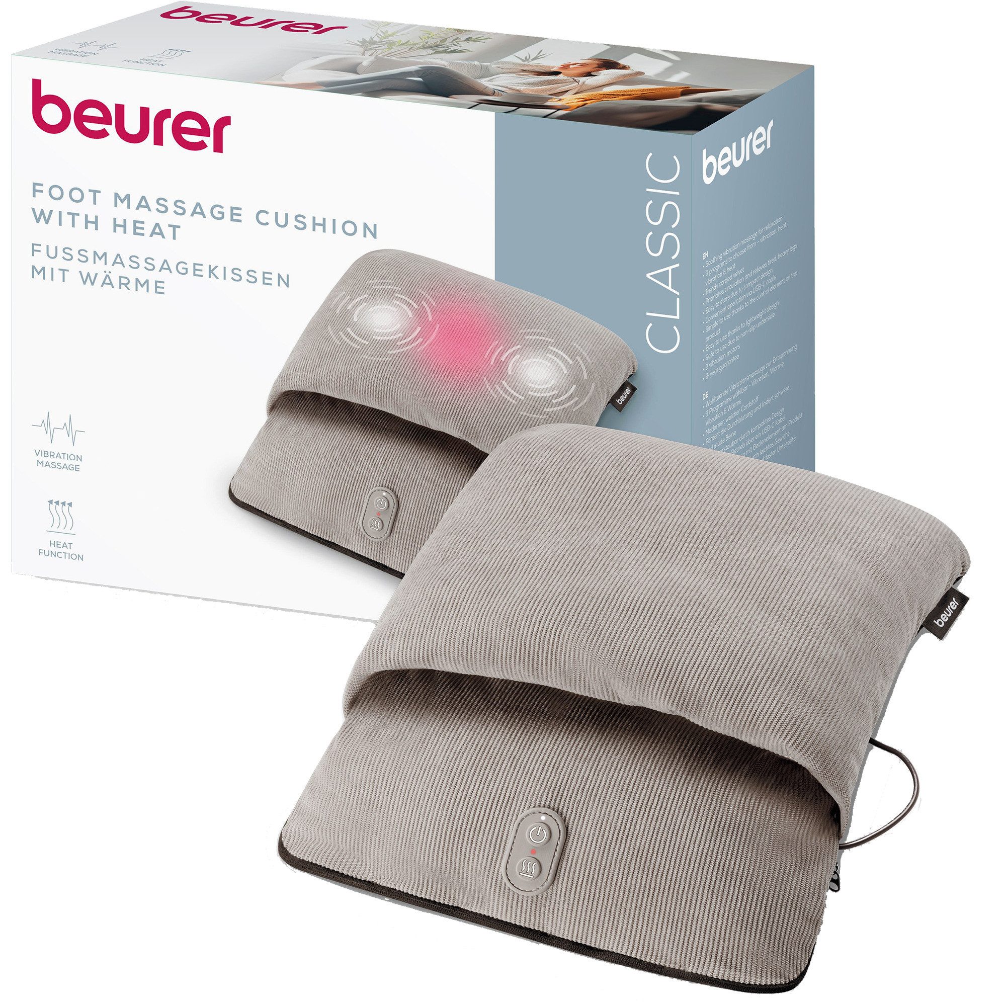 BEURER Massagegerät Beurer Fußmassagekissen mit Wärme FM 28