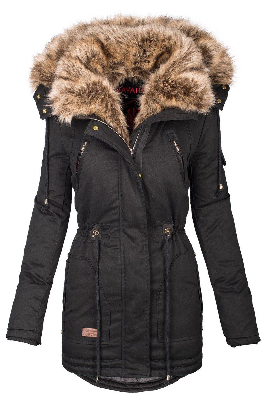 Navahoo Winterjacke Daria Winterjacke mit voluminösem Kunstfellkragen