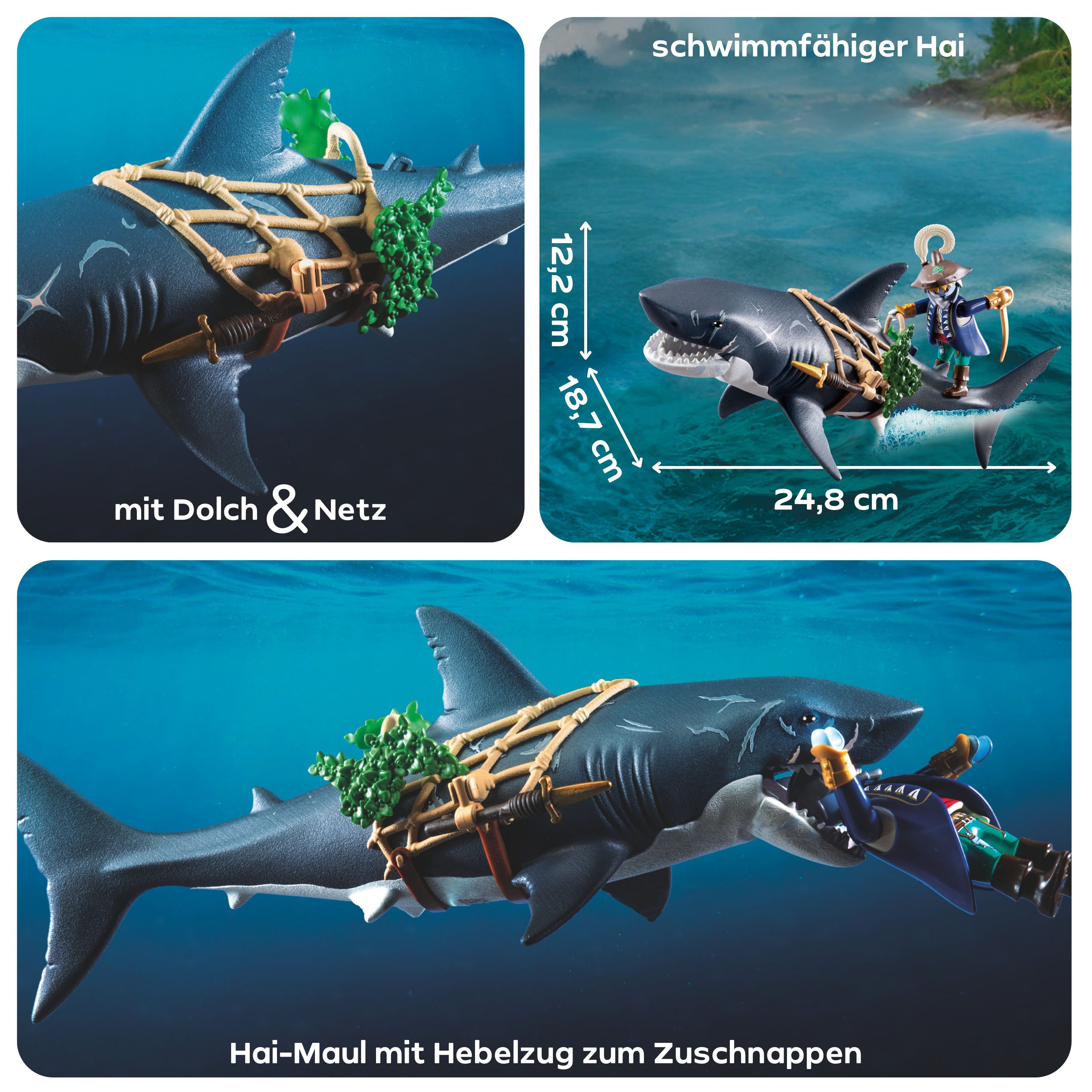 Playmobil® Gefahr durch Riesenhai (71793), Pirates Konstruktions-Spielset, (21 St) – Bild 4 von 5
