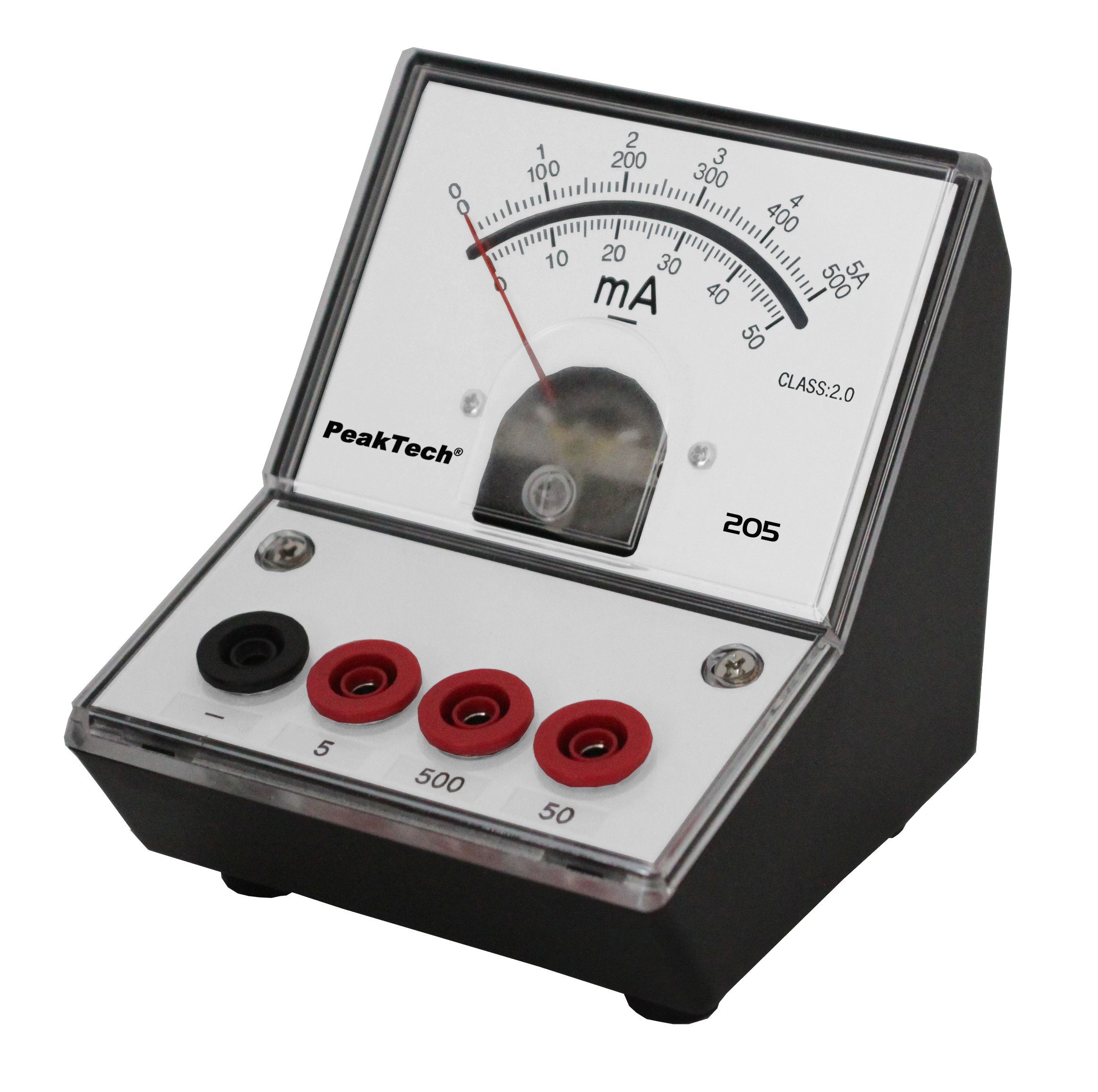 PeakTech Analog-Amperemeter DC, Strommessgerät 0 - PeakTech 205-04: 50/500mA/5A P 1-tlg.