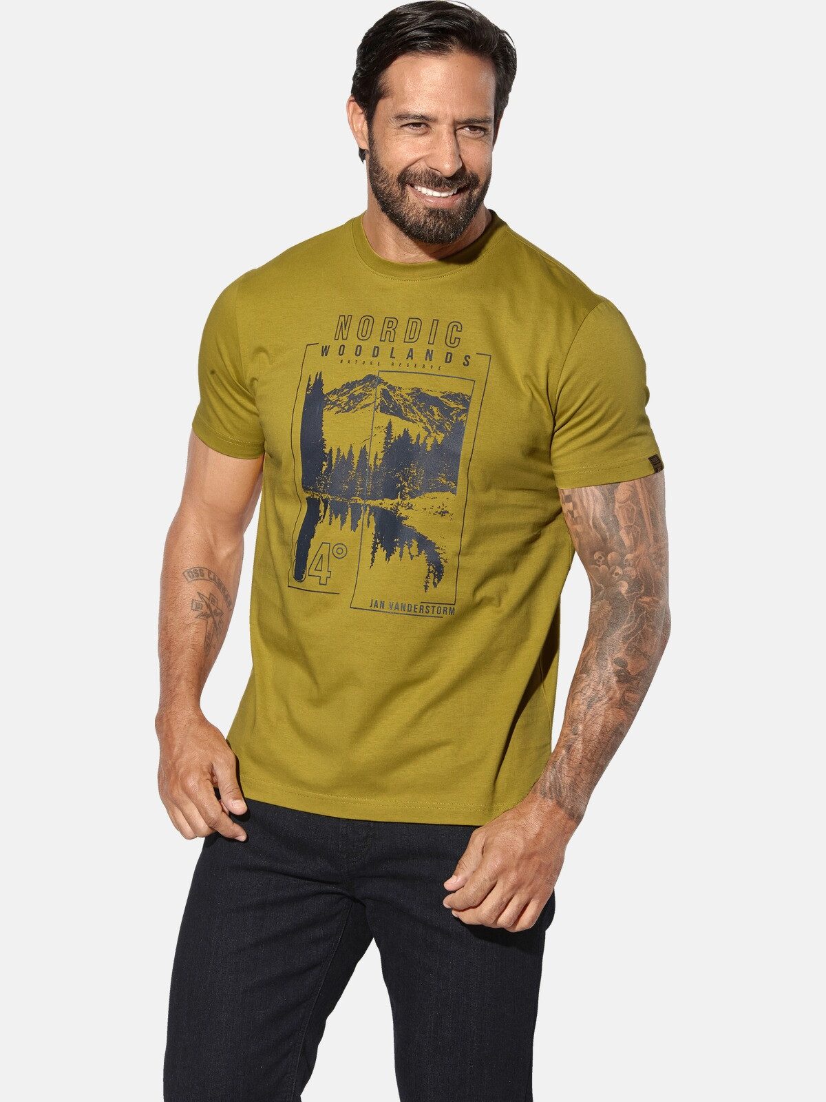 Jan Vanderstorm T-Shirt MAGNUSVIK mit nordischen günstig online kaufen