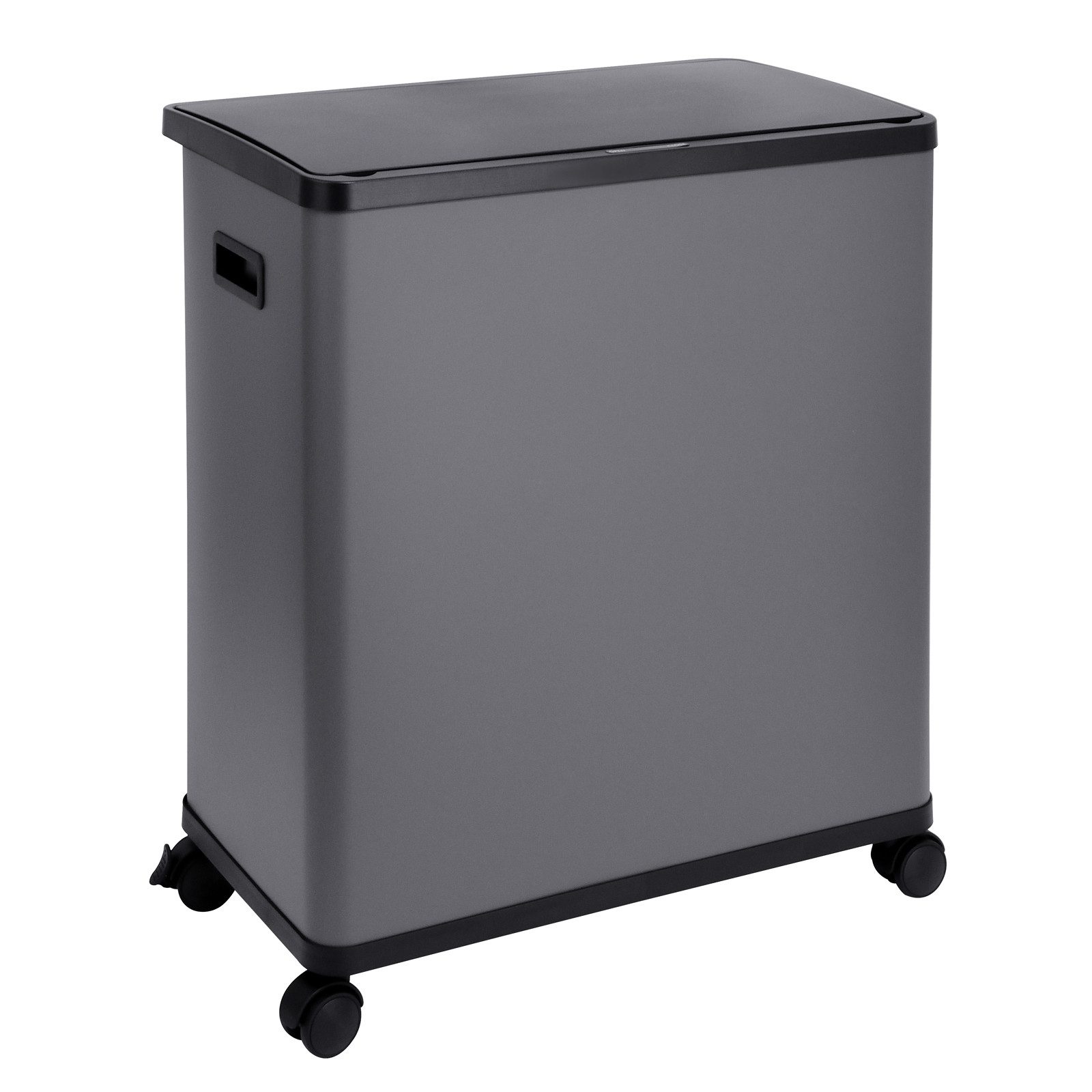 SVITA Mülltrennsystem SR2X30, Sensormülleimer, 2 Innenfächer, 60L, pulverbeschichteter Stahl, Grau