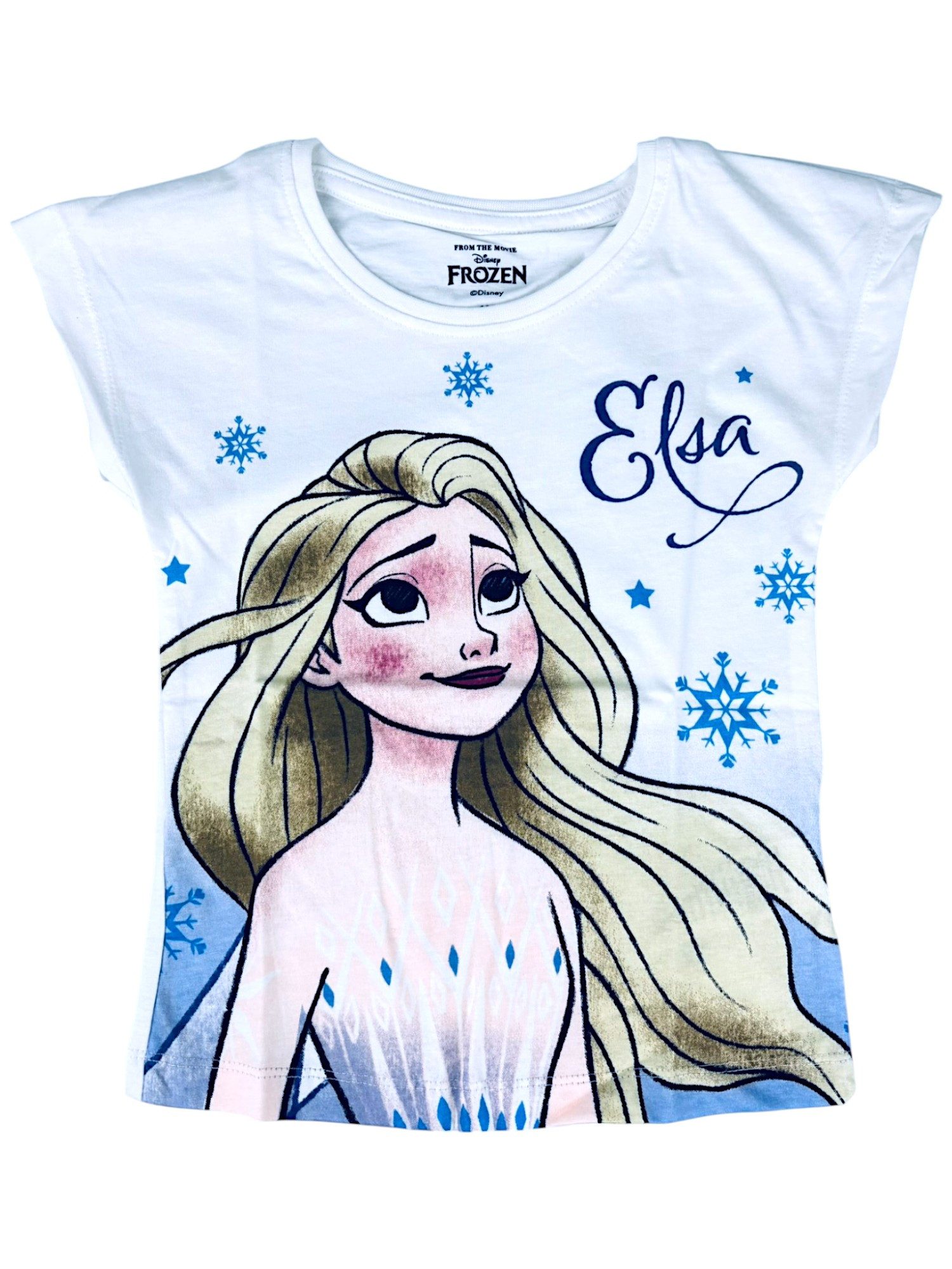 Disney Frozen T-Shirt Elsa Mädchen Jersey Kurzarmshirt aus Baumwolle Gr.92- 128 cm