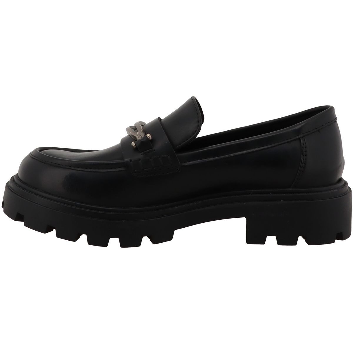 Mustang Shoes 36M0032001-black Slipper Slipper mit typischer Mokassin-Naht und Schmuckspange