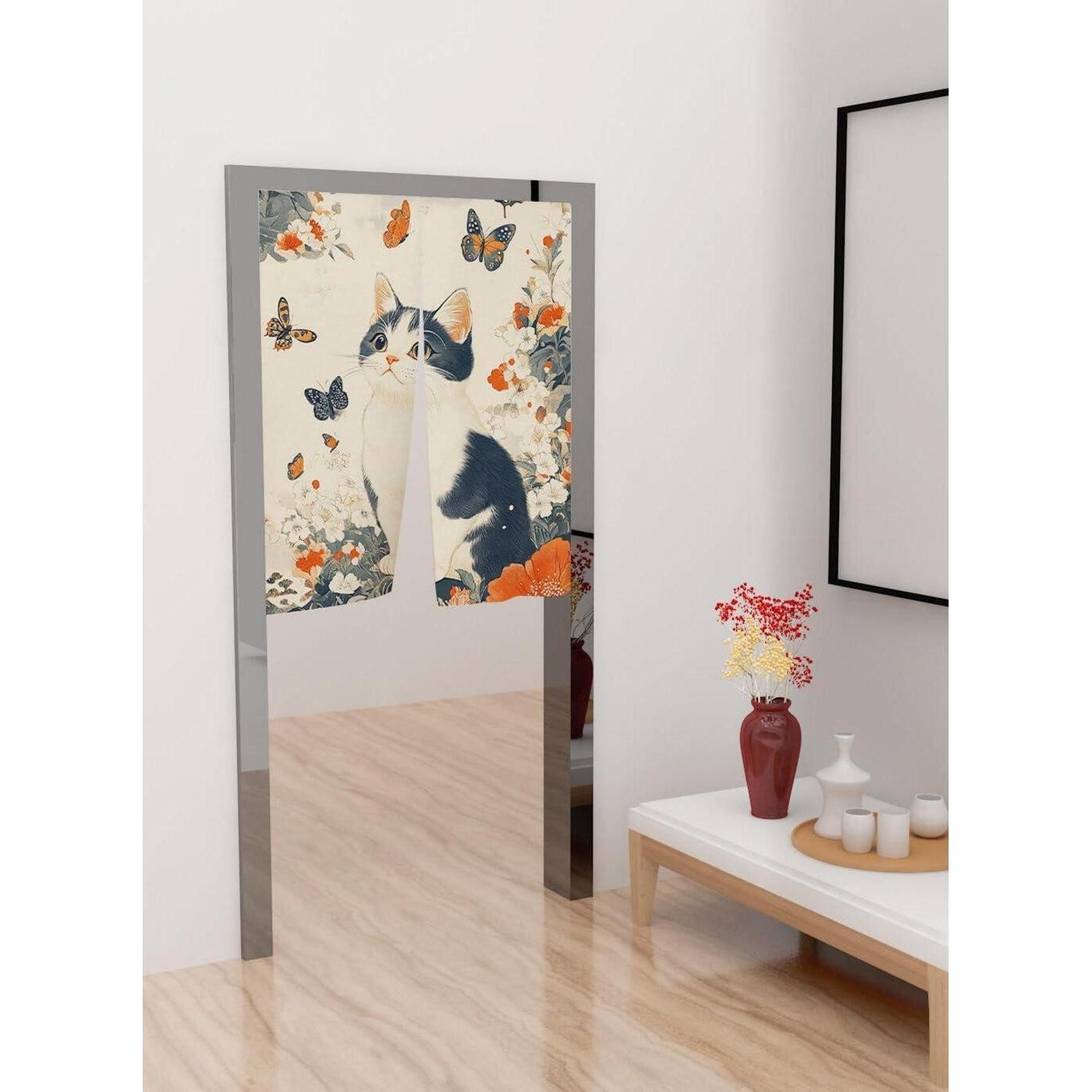 LuxusKollektion Türvorhang Vorhang Noren 80x150cm mit Katzendruck (1 St)