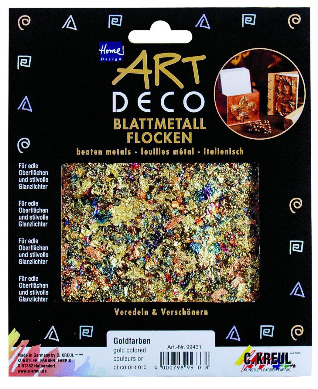 Kreul Künstlerstift Kreul Blattmetall gold flocken 2 g