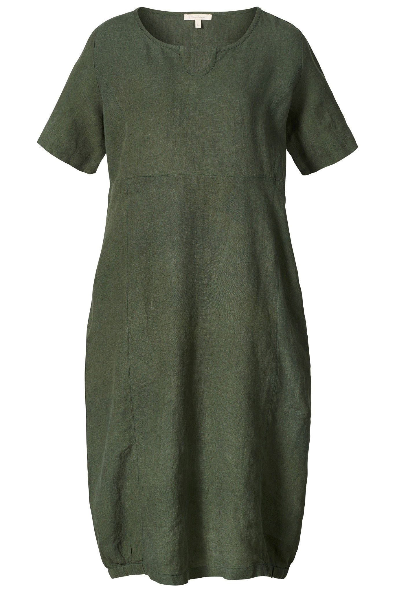 Himalaya Clothing Sommerkleid Kleid Damen in lässiger Ballonform - Leichtes Sommerkleid aus Leinen Leinenkleid mit praktischen Taschen und Rundhals