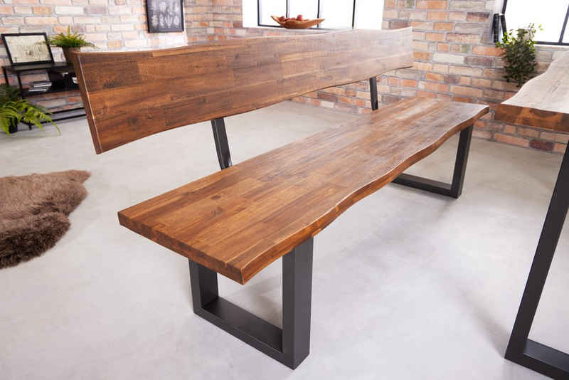 riess-ambiente Sitzbank GENESIS 200cm braun / anthrazit (Einzelartikel, 1-St), Esszimmer · Massivholz · Metall · Baumkante · Küche · Industrial