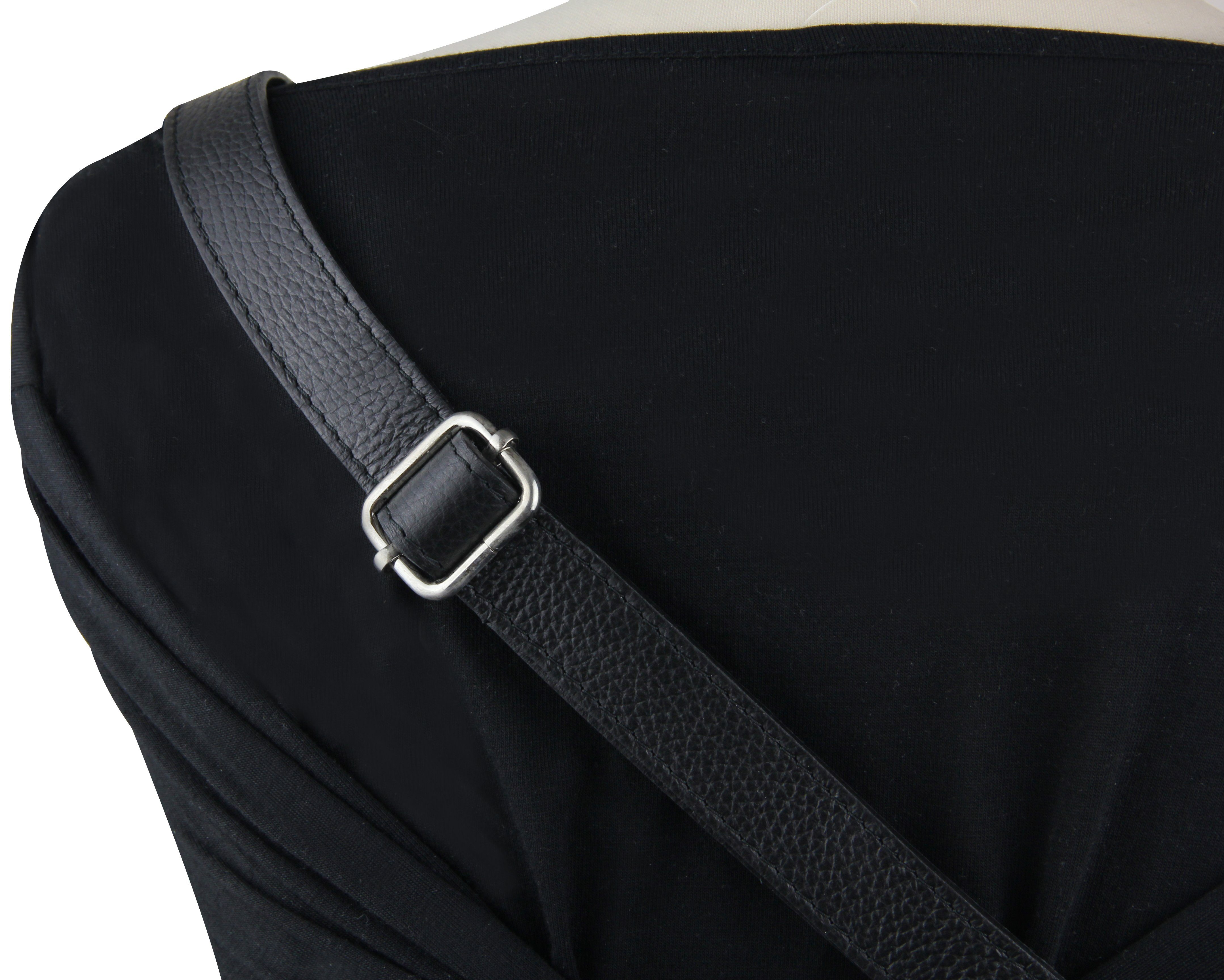 Frentree Umhängetasche Damen aus Echtleder, Made in Italy, Crossbody Schulter/Bauchtasche, mit silbernem Reißverschluss, verstellbarer Schulterriemen, Größe Min – Bild 3 von 5