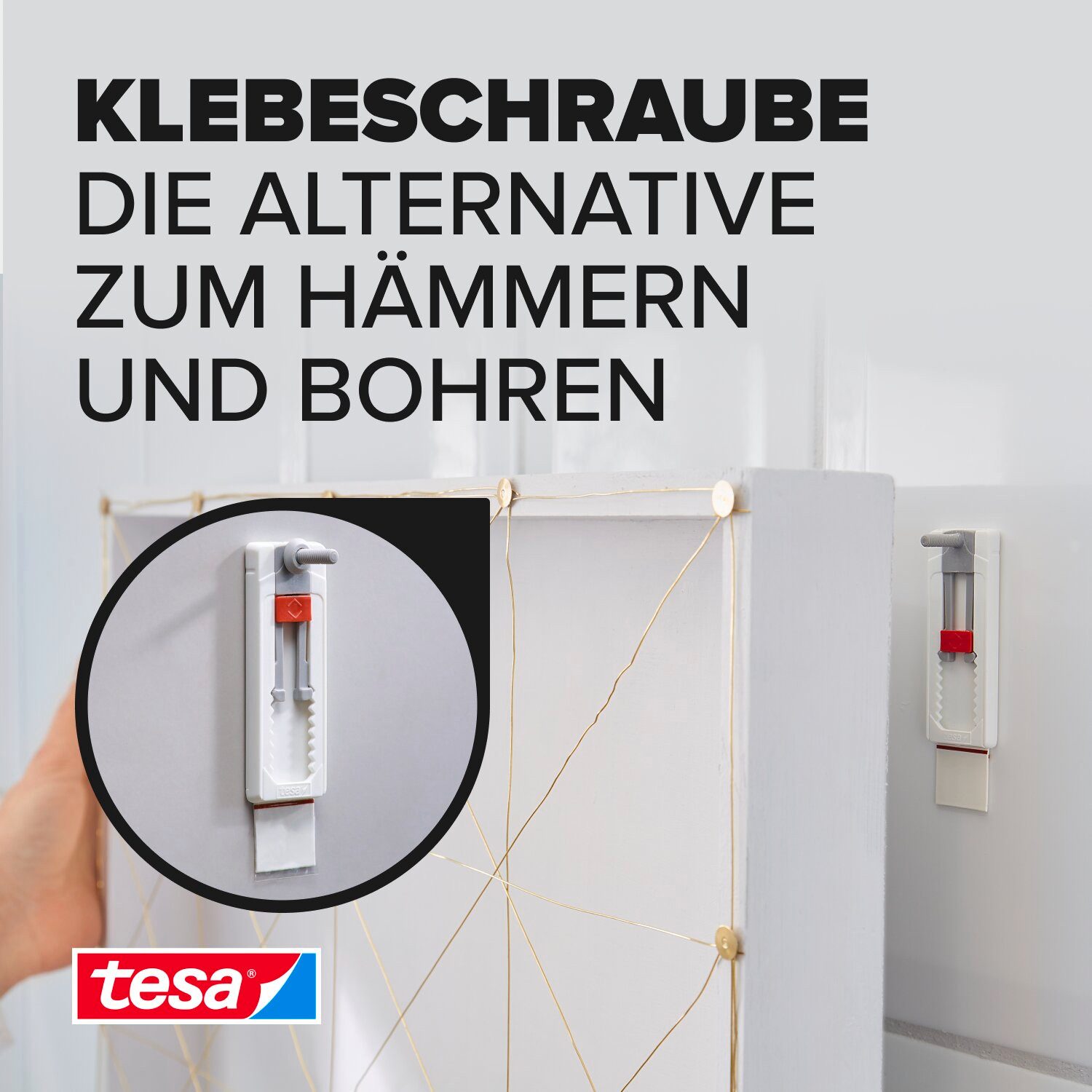 tesa Klebehaken tesa Klebenagel Leinwand Fliesen & Metall, hält bis 2kg/Nagel, Weiß, Dekoration, Leinwände, Bilder, Girlanden, Lichterketten, (Packung, 2-St., 2 Stück), Klebenägel 2 kg – spurlos entfernbar & wiederverwendbar – 2er-Pack