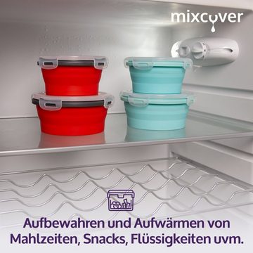 Kochbesteck-Set mixcover faltbare Frischhaltedosen Set mit Deckel aus Silikon Bentobox