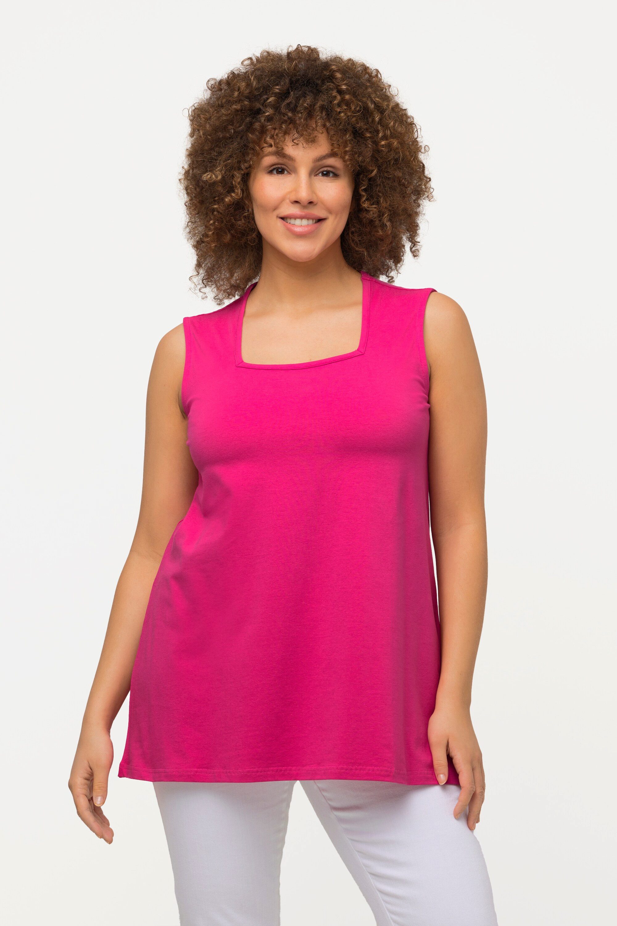 Ulla Popken T-Shirt Top A-Linie Carree-Ausschnitt günstig online kaufen