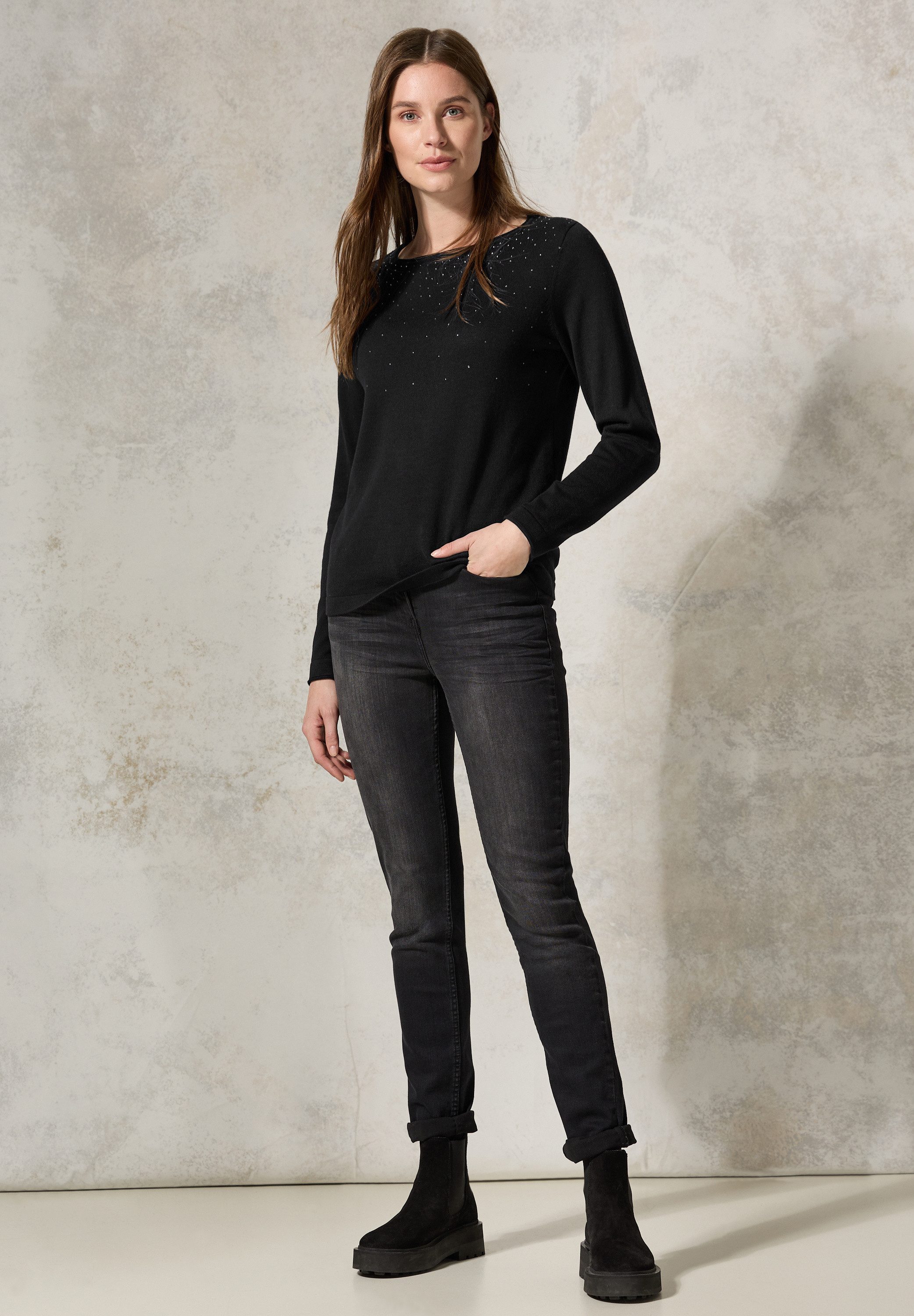 CECIL Strickpullover mit U-Boot-Ausschnitt