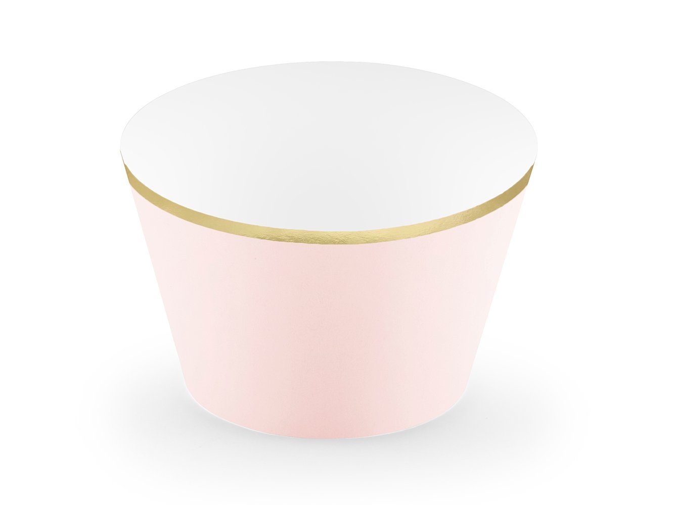 partydeco Muffinform, Muffin Förmchen mit Goldrand 5x8x5cm Papier rosa gold 6er Set