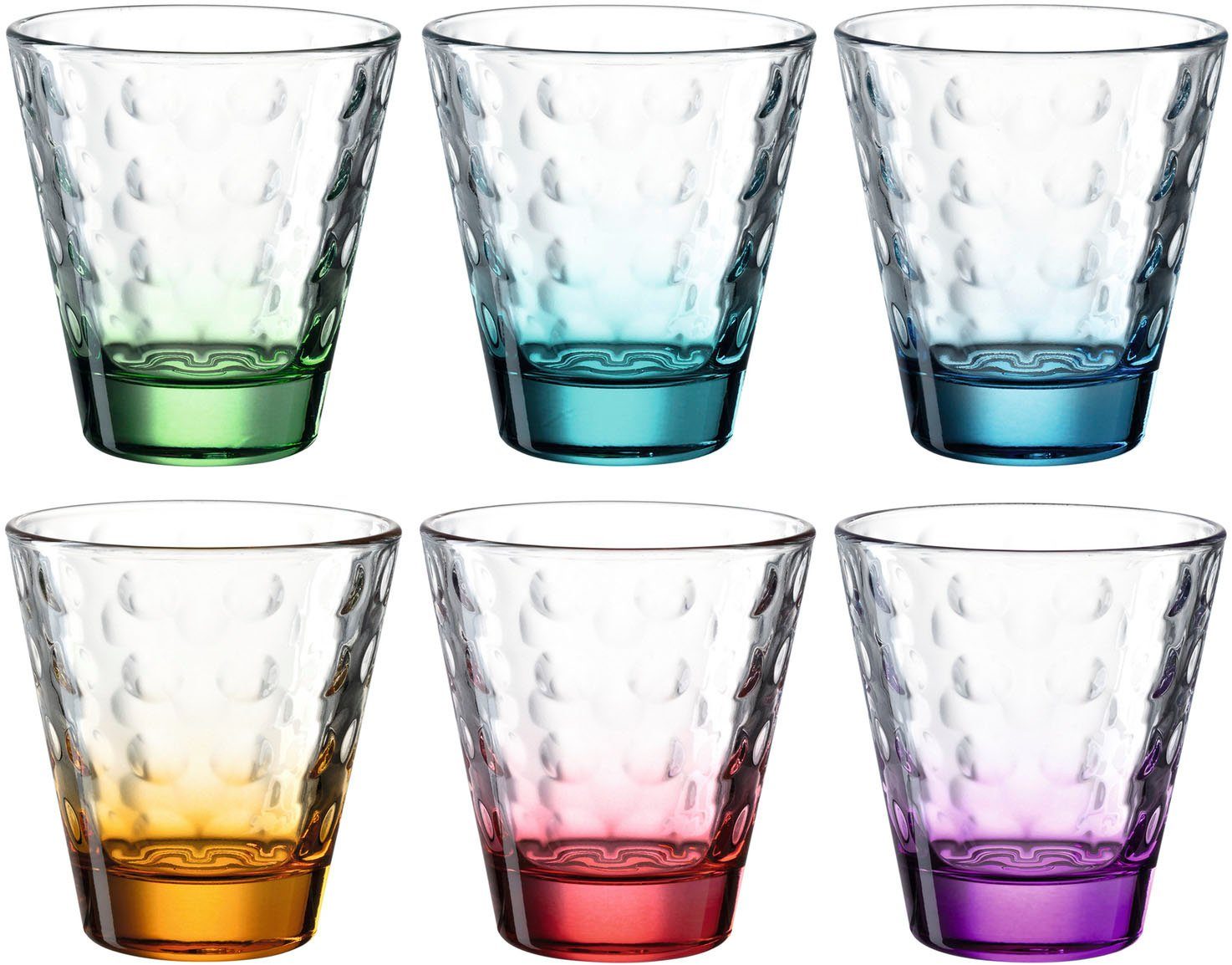 LEONARDO Gläser-Set OPTIC, 6-tlg., Glas, 215 ml, 6-teilig