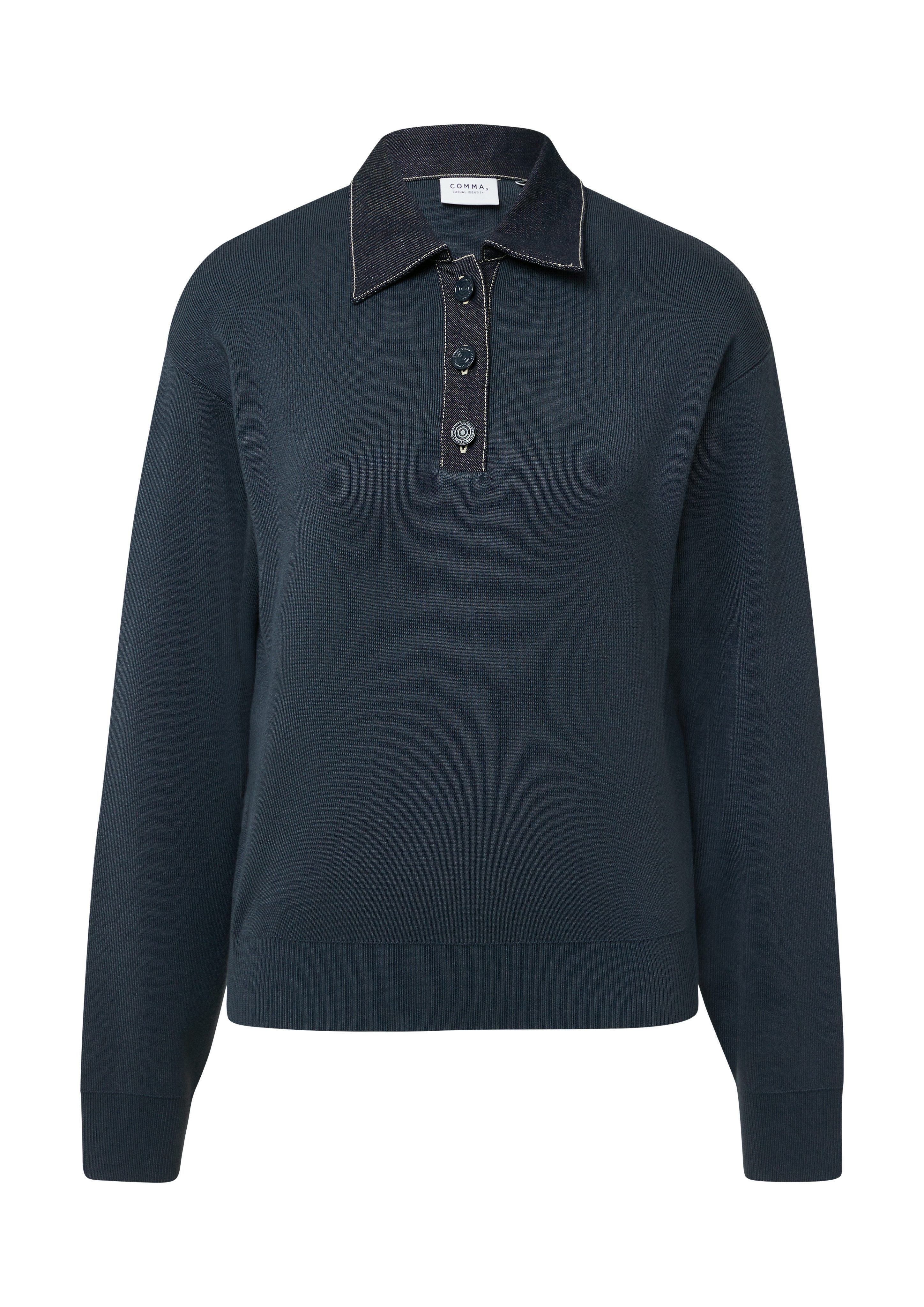 comma casual identity Rundhalspullover günstig online kaufen