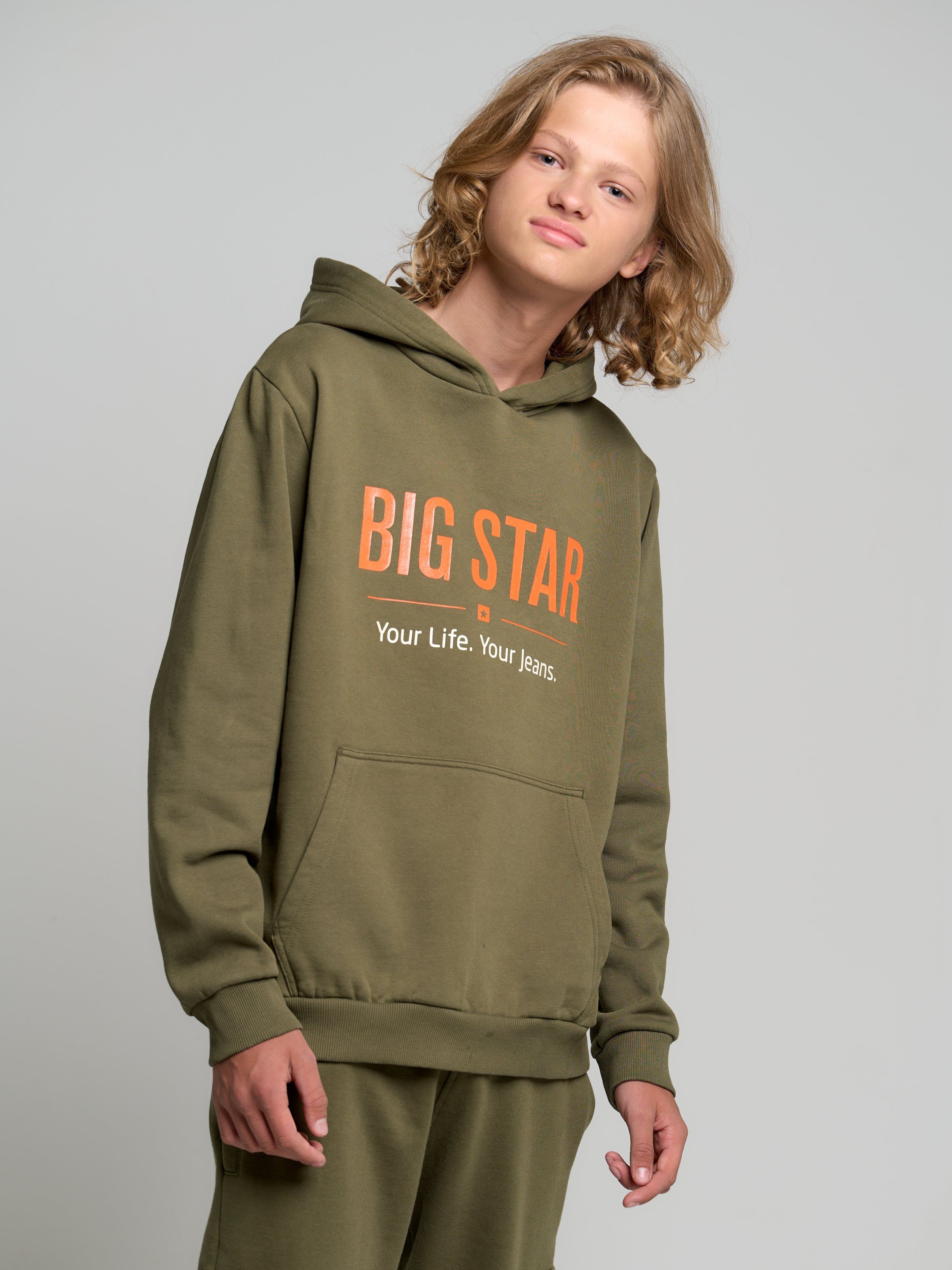 GRÜN BRUNEK STAR BIG Kapuzensweatshirt