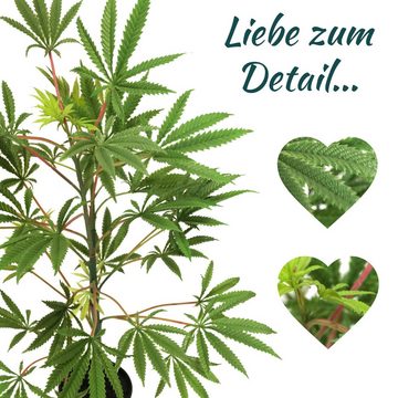 Kunstpflanze Hanfpflanze Hanf künstlich Pflanze Dekopflanze Marihuana Deko 917 Cannabis, PassionMade, Höhe 90 cm, Marihuanapflanze Marihuanabaum im Topf