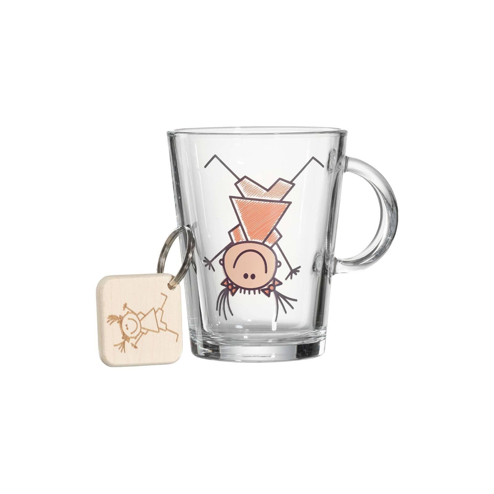 Ritzenhoff & Breker Kinderbecher Best Friends Kinderbecher mit Schlüsselanhänger, 1-tlg., Glas