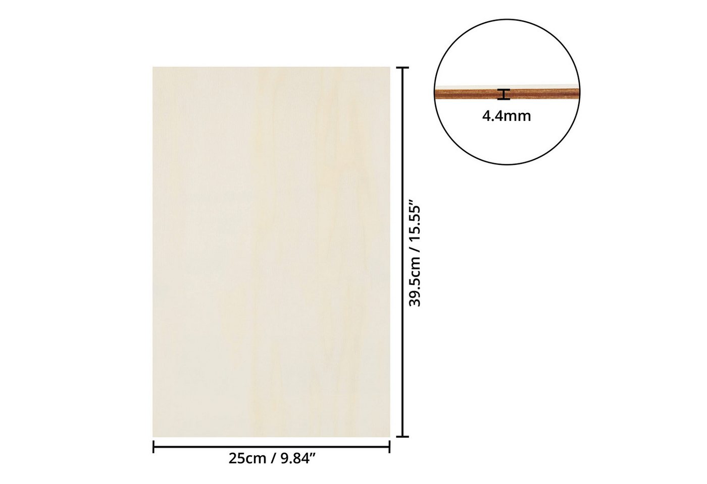 Thumbnail - Belle Vous Leinwand 4er Pack Kiefernholzplatten 4,4mm 25x39,5cm für Handwerksarbeiten