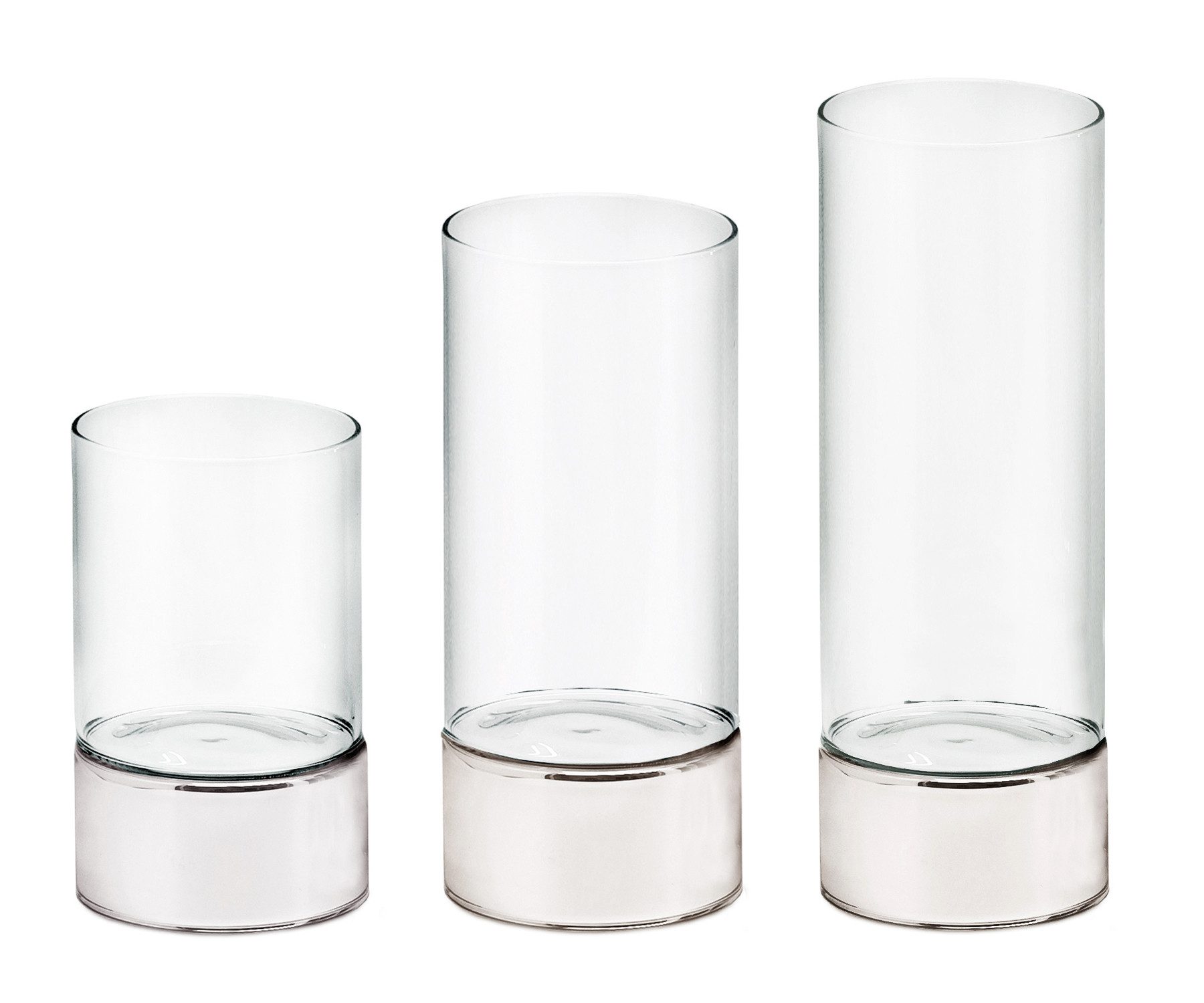 EDZARD Windlicht Granada, 2er-Set, Silber-Optik, H 15/20/25 cm günstig online kaufen