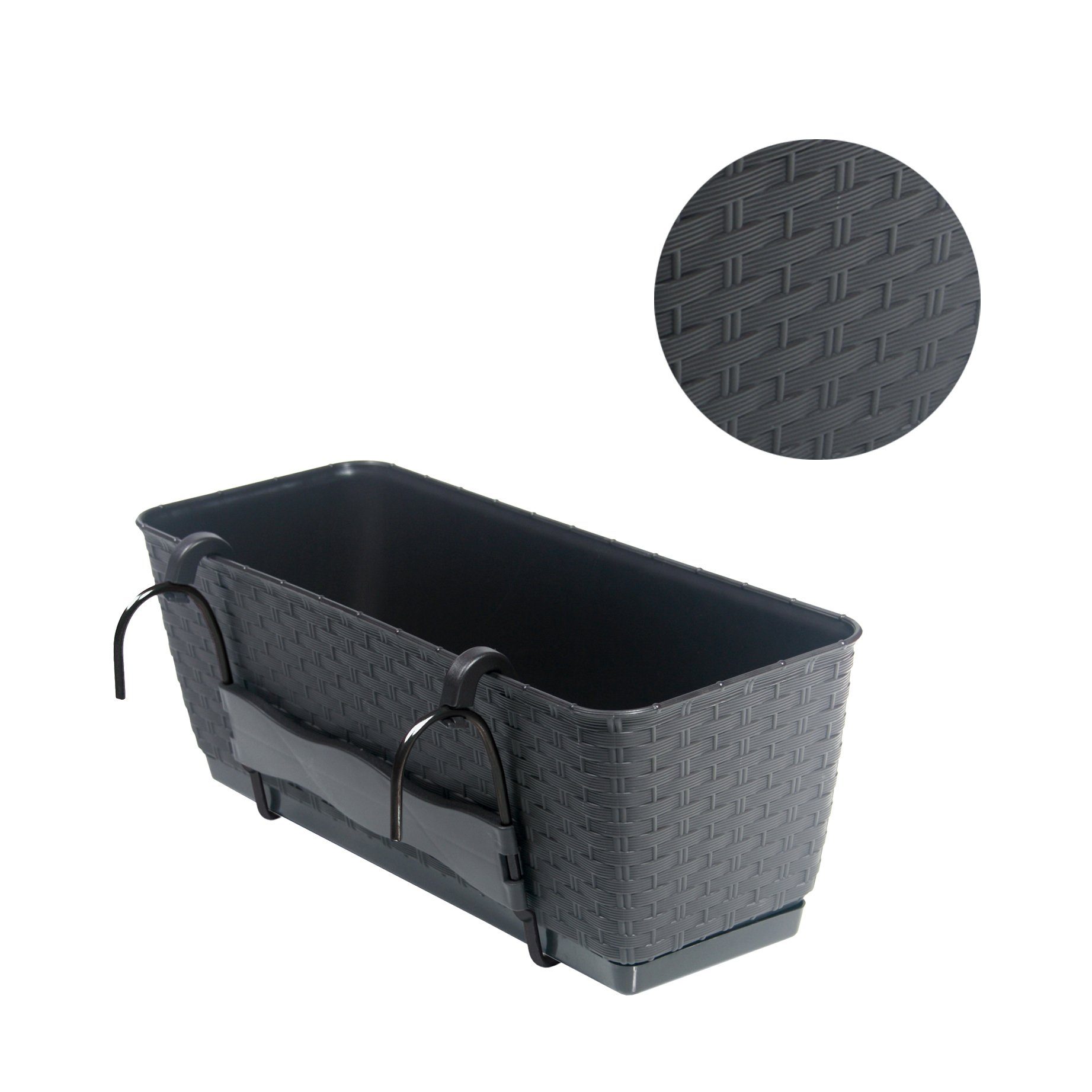 BigDean Blumenkasten Blumentopf Pflanzgefäß Pflanztopf ca. 49x16x17cm Bewässerungssystem (Set, 1 St., Pflanzkasten), Perfekt für Balkon, Terrasse, Garten, Wintergarten oder Fensterbank