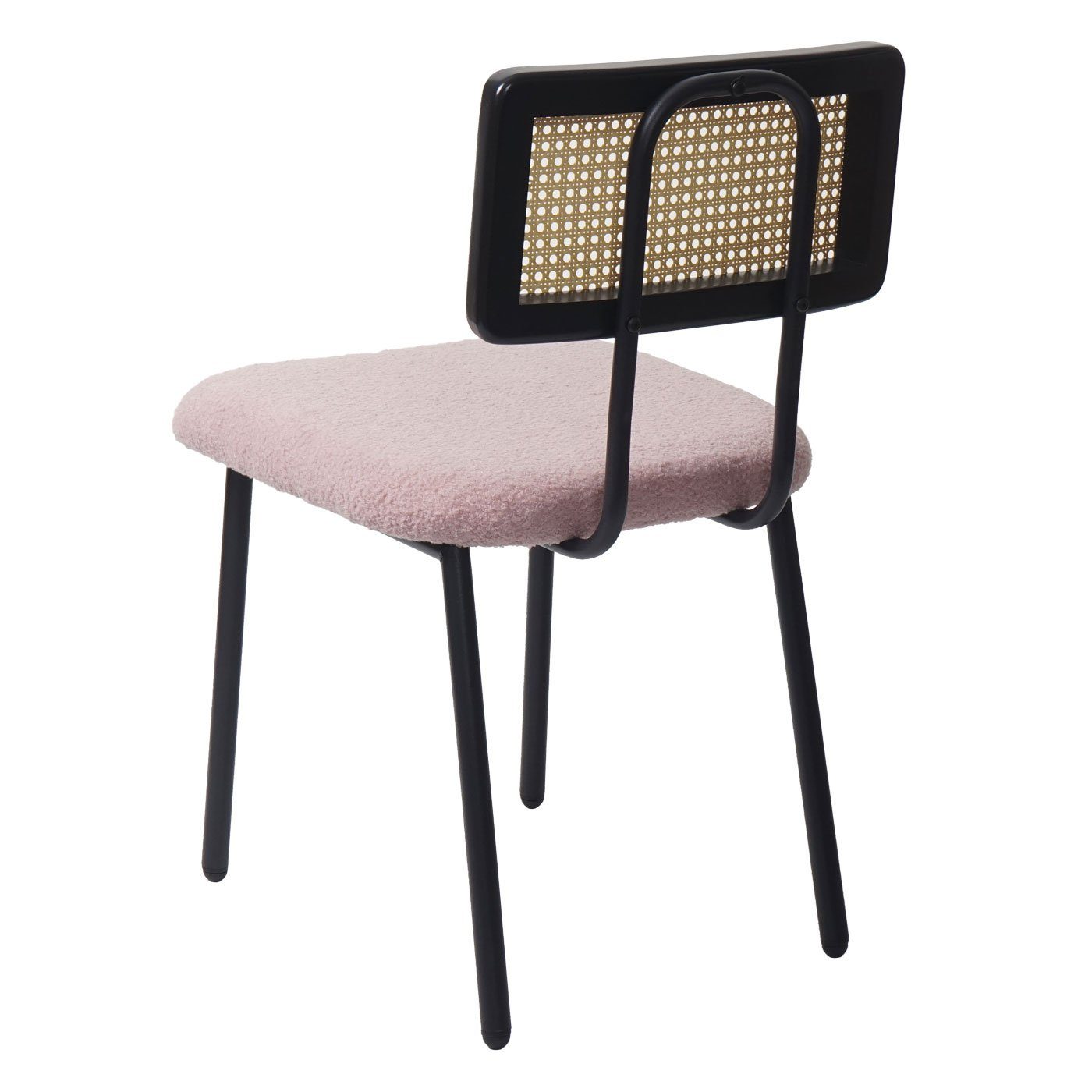 MCW Esszimmerstuhl MCW-K88-F (6er), Rückenlehne Poly-Rattan rosa mit | rosa dekorativem