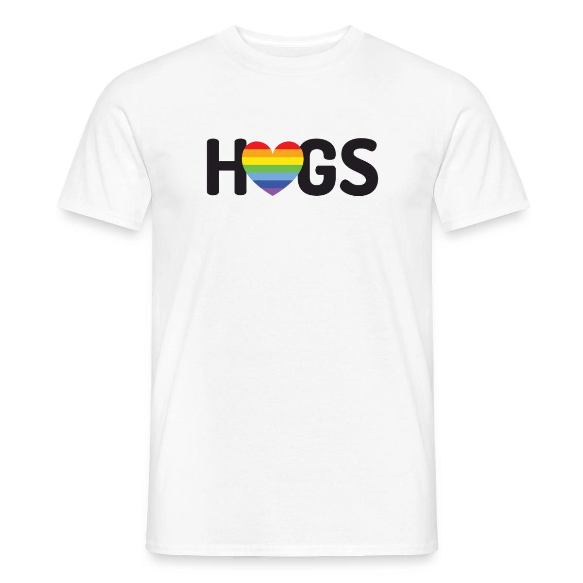 T-Shirt Hugs LGBTQ+ Regenbogenherz Männer T-Shirt