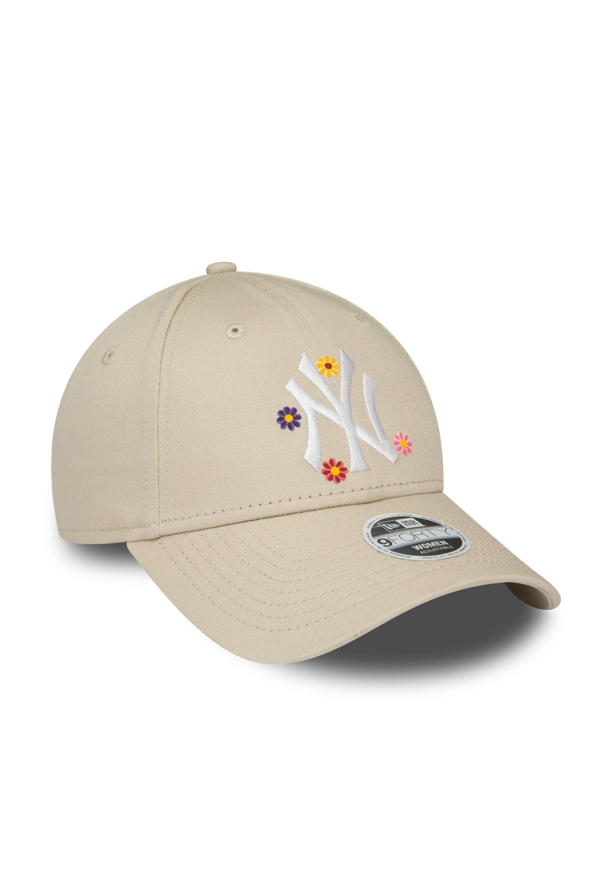 New Era Baseball Cap New York Yankees MLB Flower Beige 9Forty Verstellbare Damen Cap New Er (1-St)