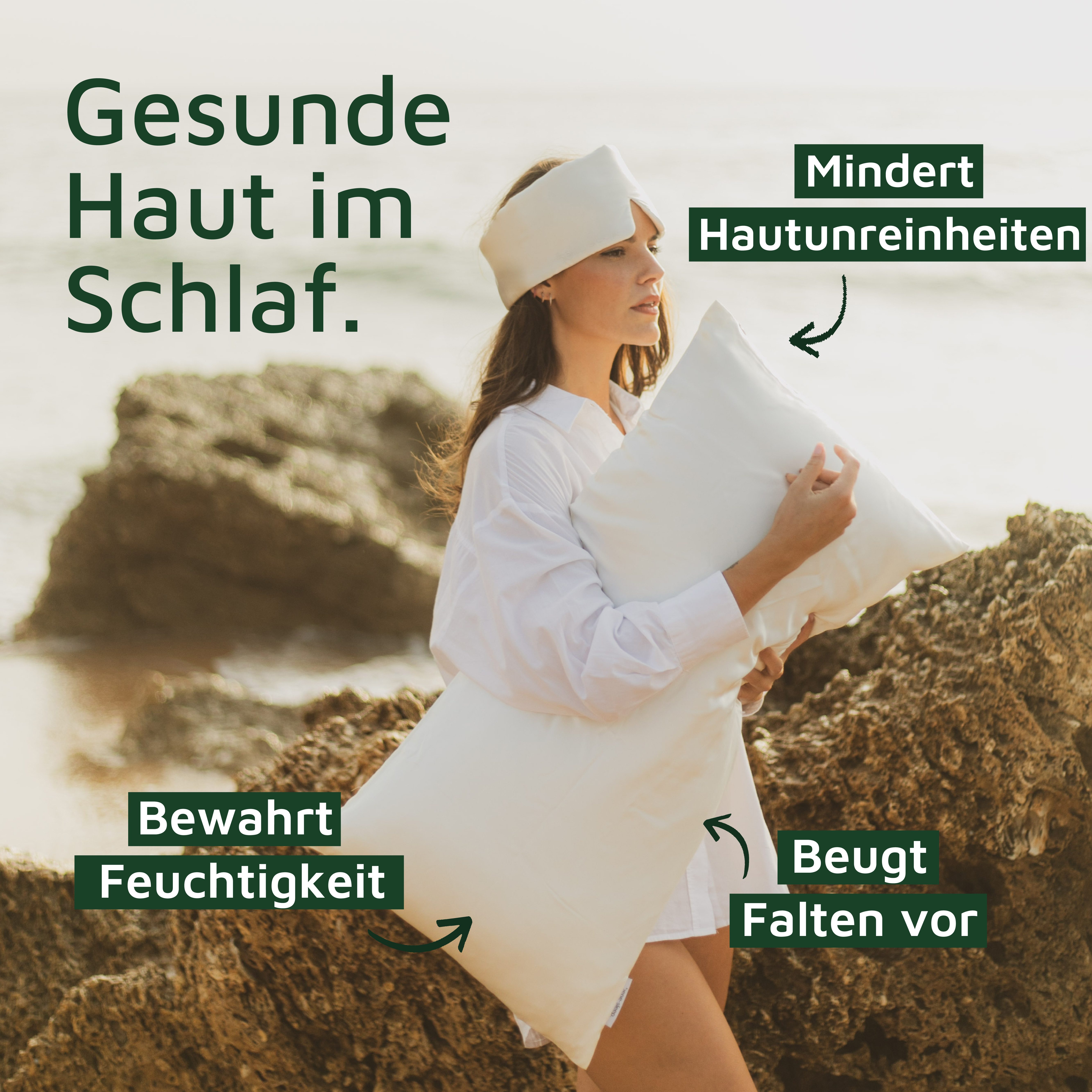 bene-sleep. Kissenbezug bene-sleep® Seidenbezug – 22 Momme Maulbeerseide, faltenreduzierend, Reine 22 Momme Naturseide, Höchste Güteklasse 6A
