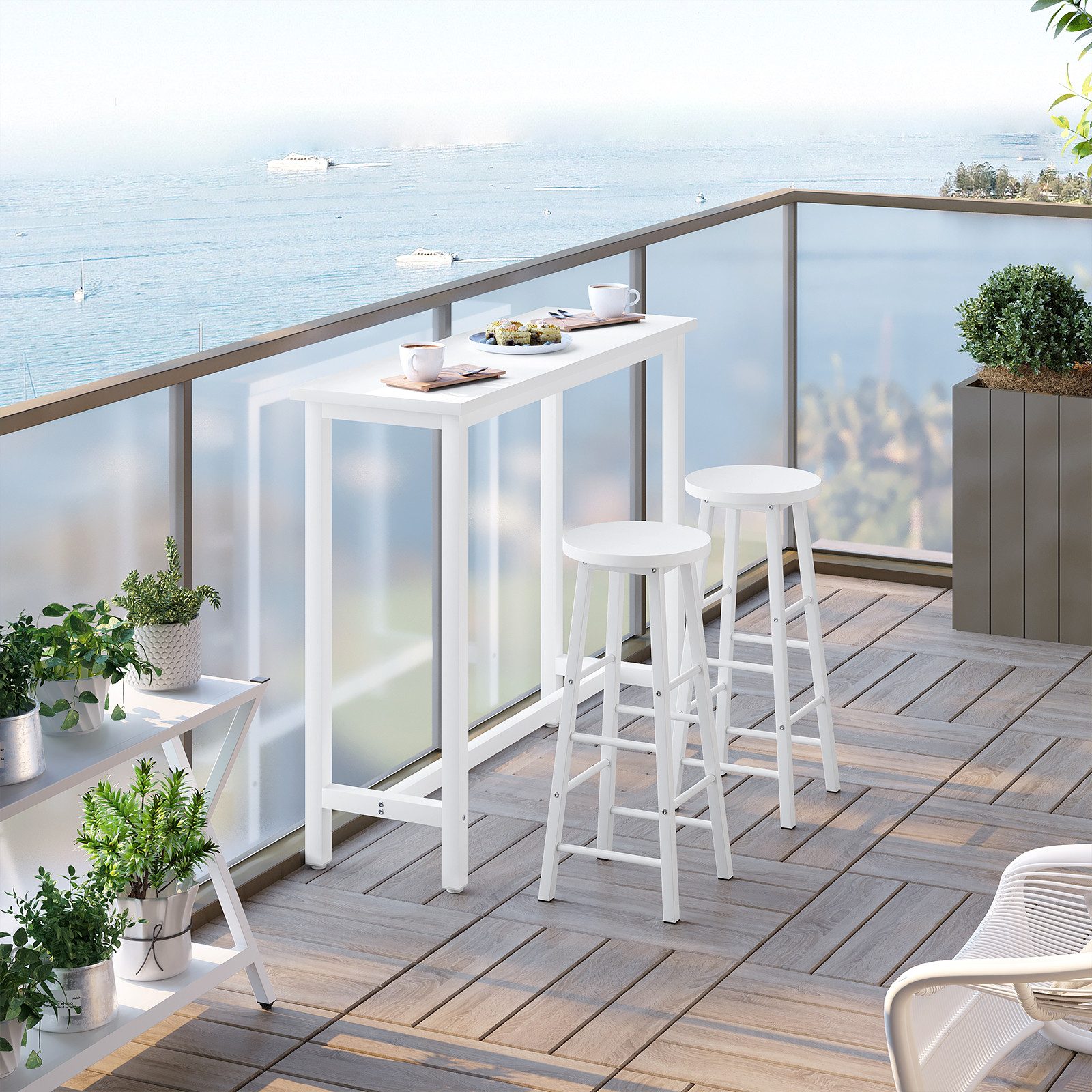 Woltu Bartisch (1-St), Metallgestell, Tischplatte aus MDF, 140x40x100cm günstig online kaufen