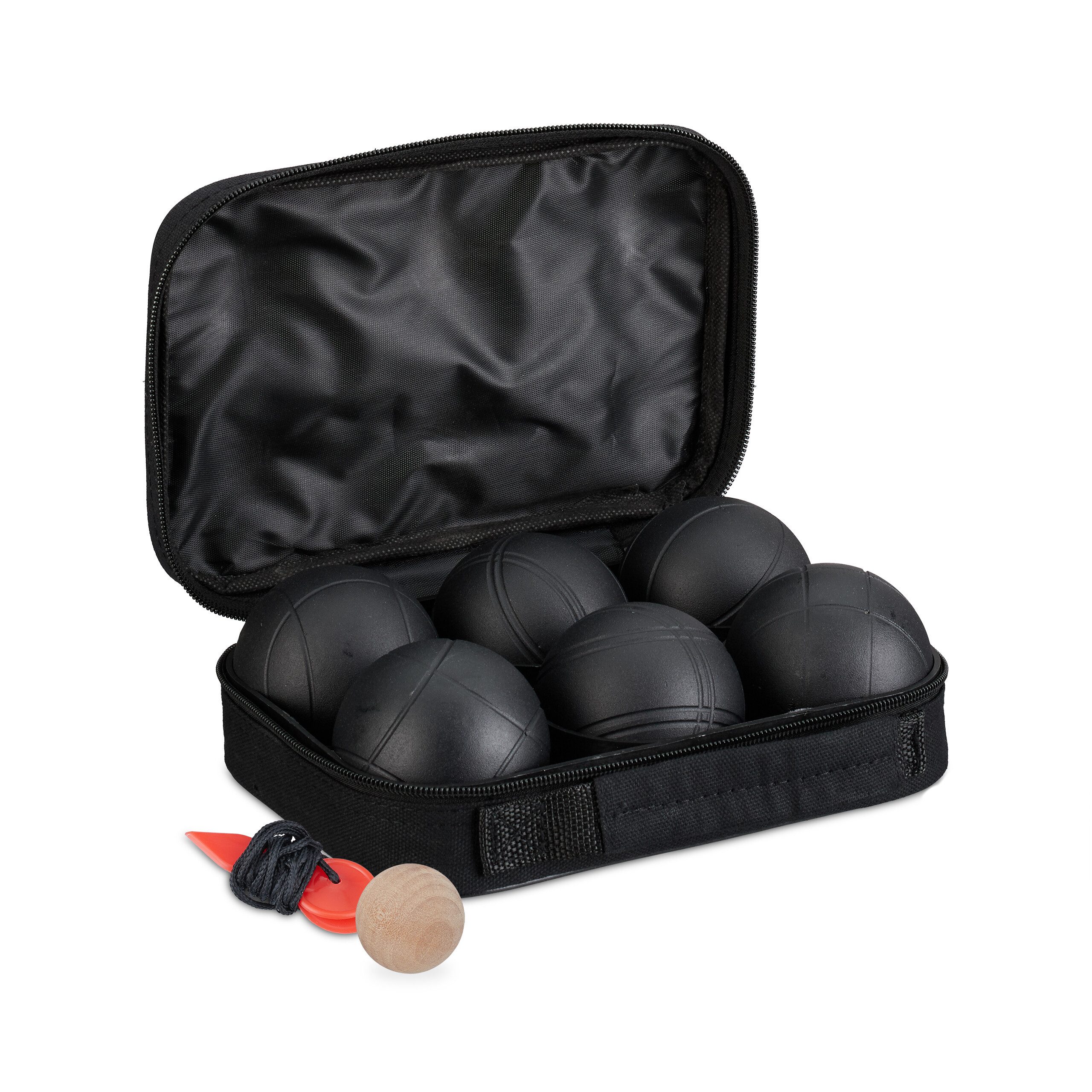 relaxdays Spielzeug-Gartenset 6 Boule Kugeln im Set, (6er Set, 9-tlg)
