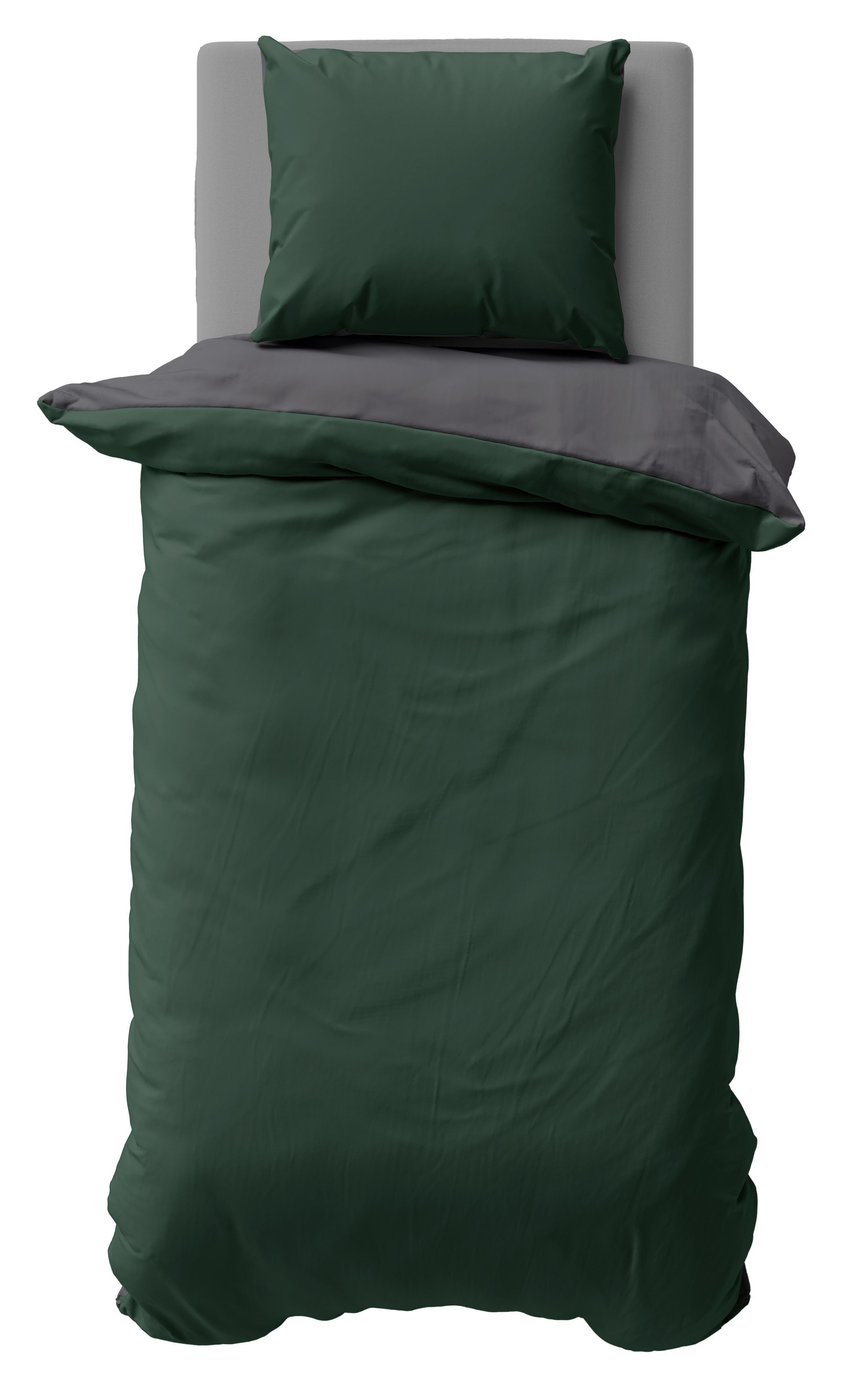 One Home Bettwäsche Doubleface, Satin, 2 teilig, Uni Wende, kühlend weich Sommer, Normalgröße